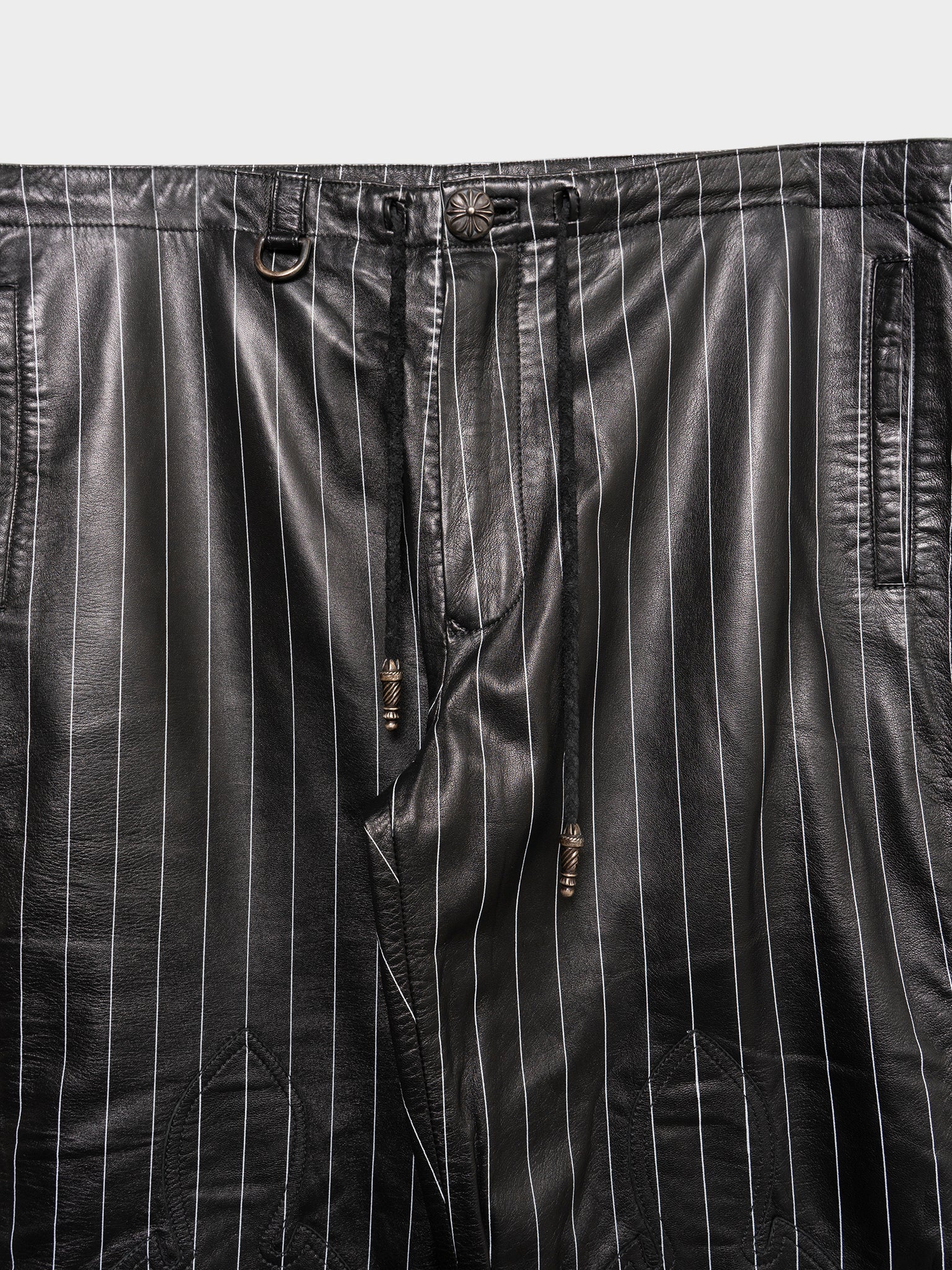 1/1 Pinstripe Leather Fleurknee Pants - Image 2