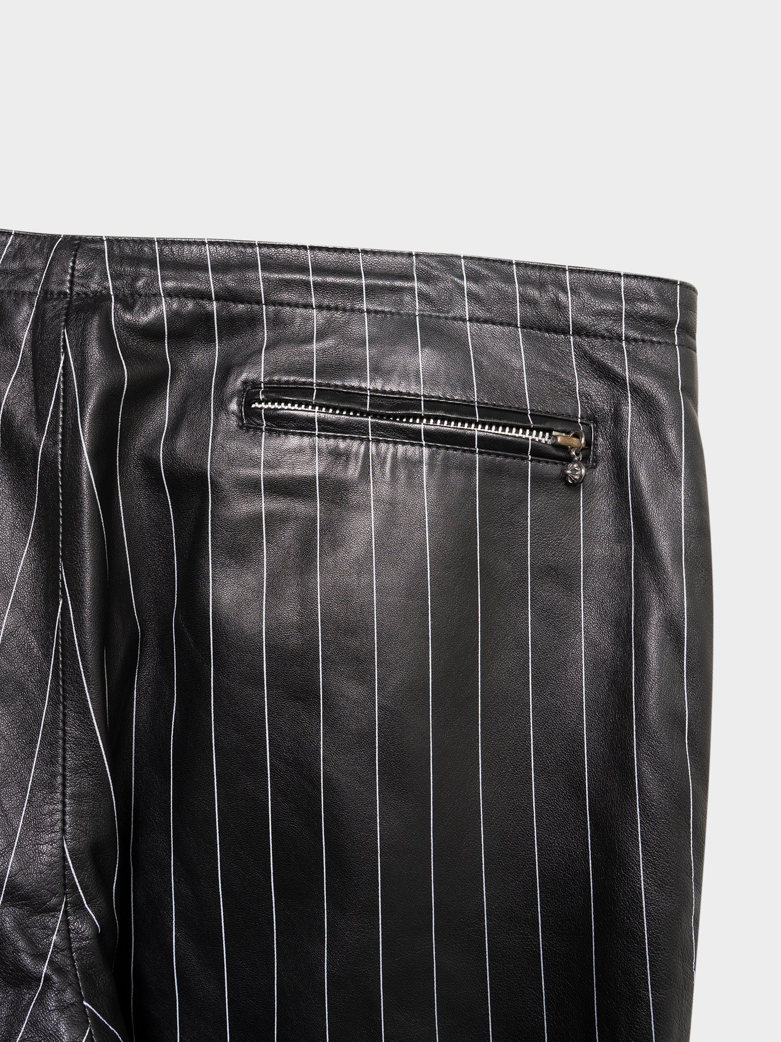 1/1 Pinstripe Leather Fleurknee Pants - Image 4