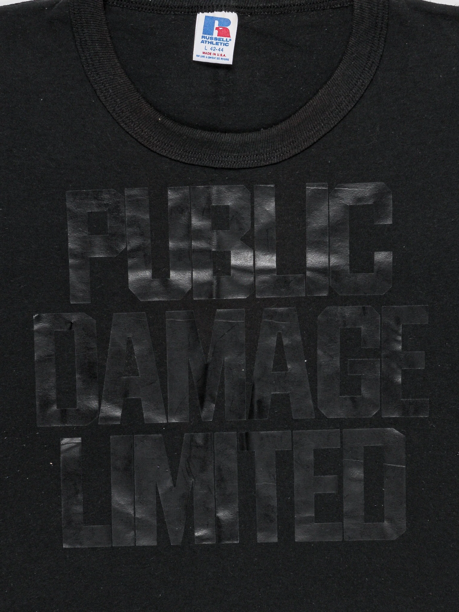 One-off Russel Tag "Public Damage Limited" T-Shirt - Image 2