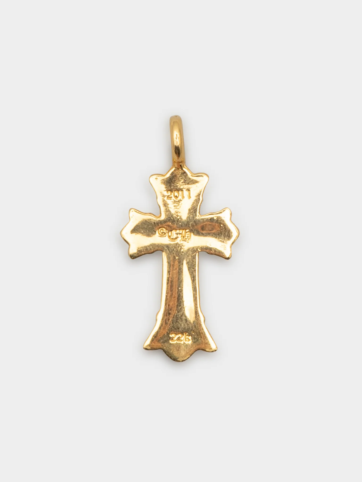 22k Pave Diamond Double Cross Pendant - Image 2