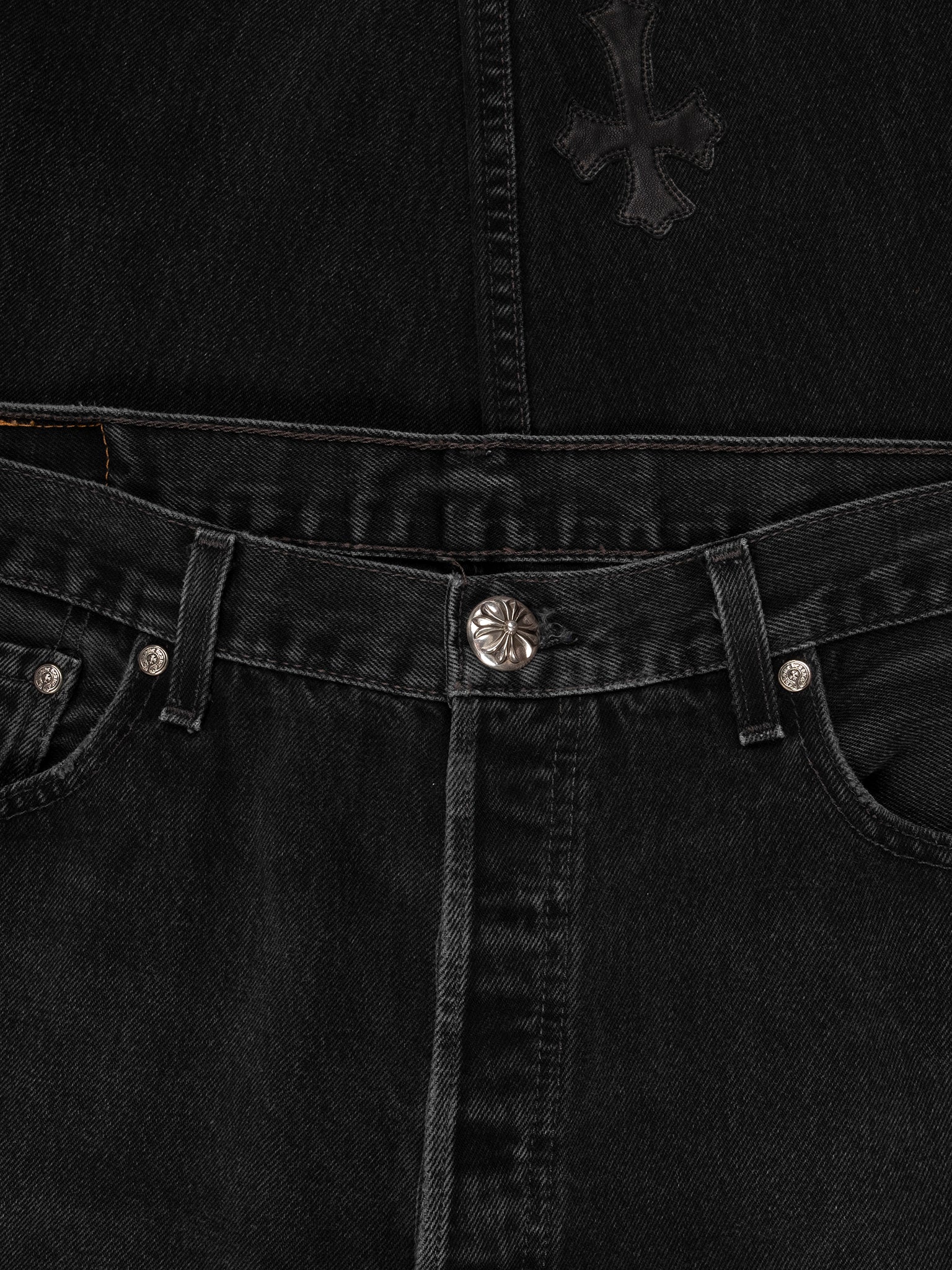 Black Cross Patch Jeans - Image 3