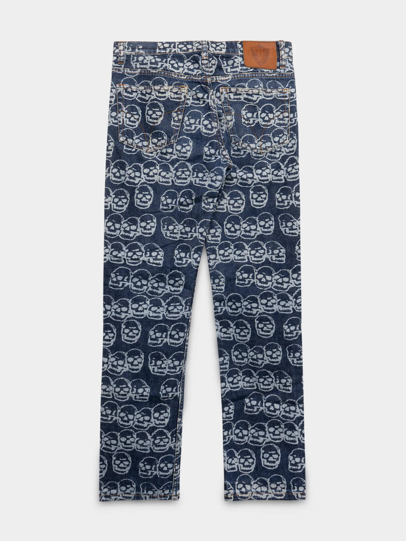 Blue Skull Print Jeans - Image 3
