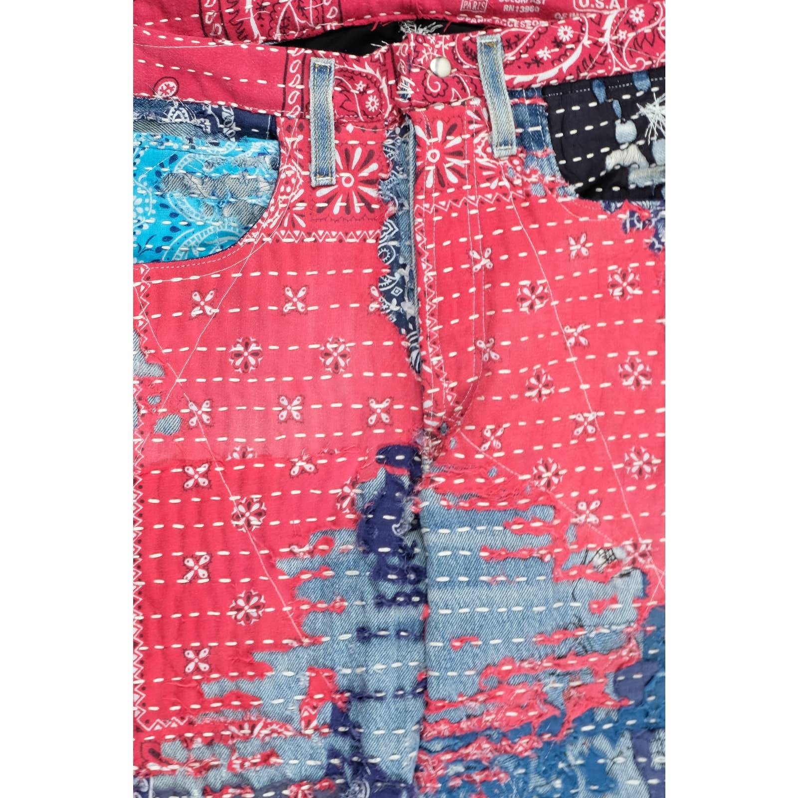 Boro Sashiko Bandana Jeans - Image 3