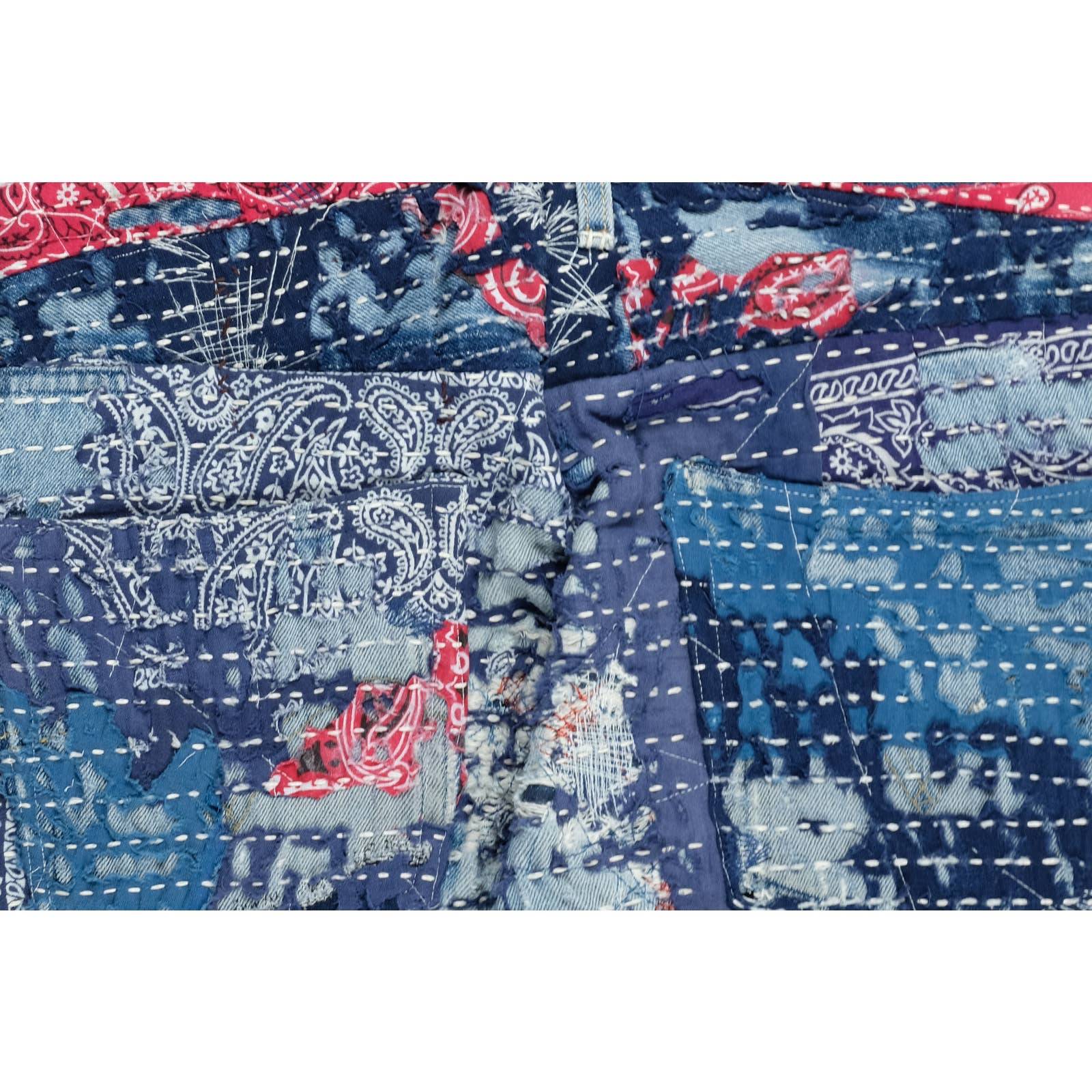Boro Sashiko Bandana Jeans - Image 4