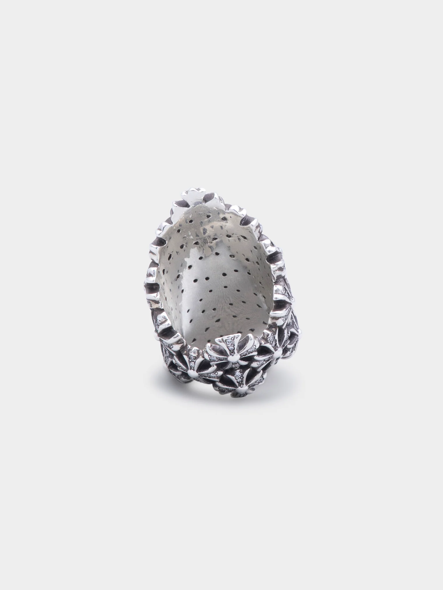 Chain Maille Ring w/ Pave Set Diamonds - Image 4