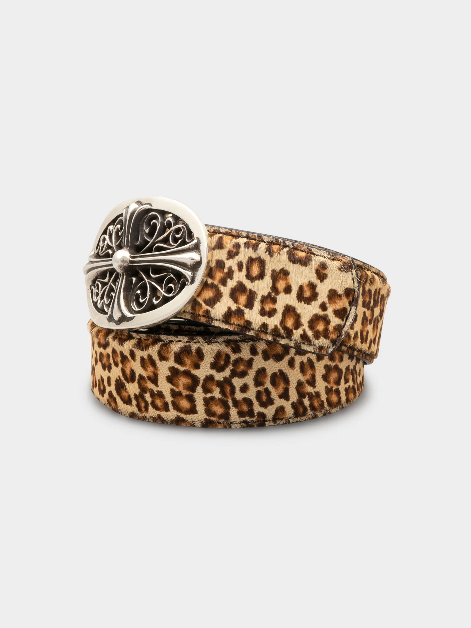 Cheetah Fur Oval Cross Belt - Image 2