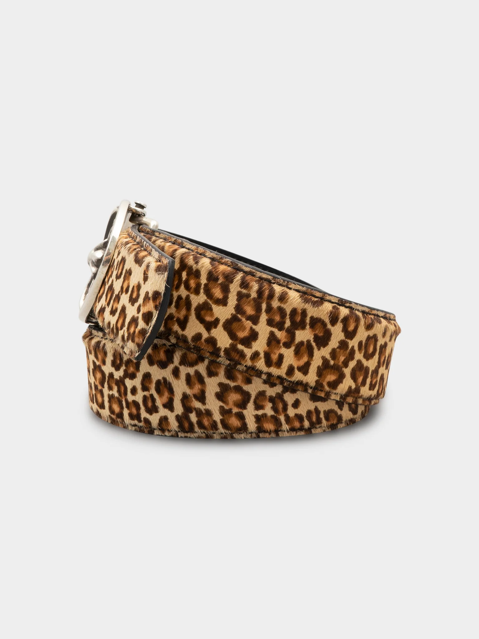 Cheetah Fur Oval Cross Belt - Image 3