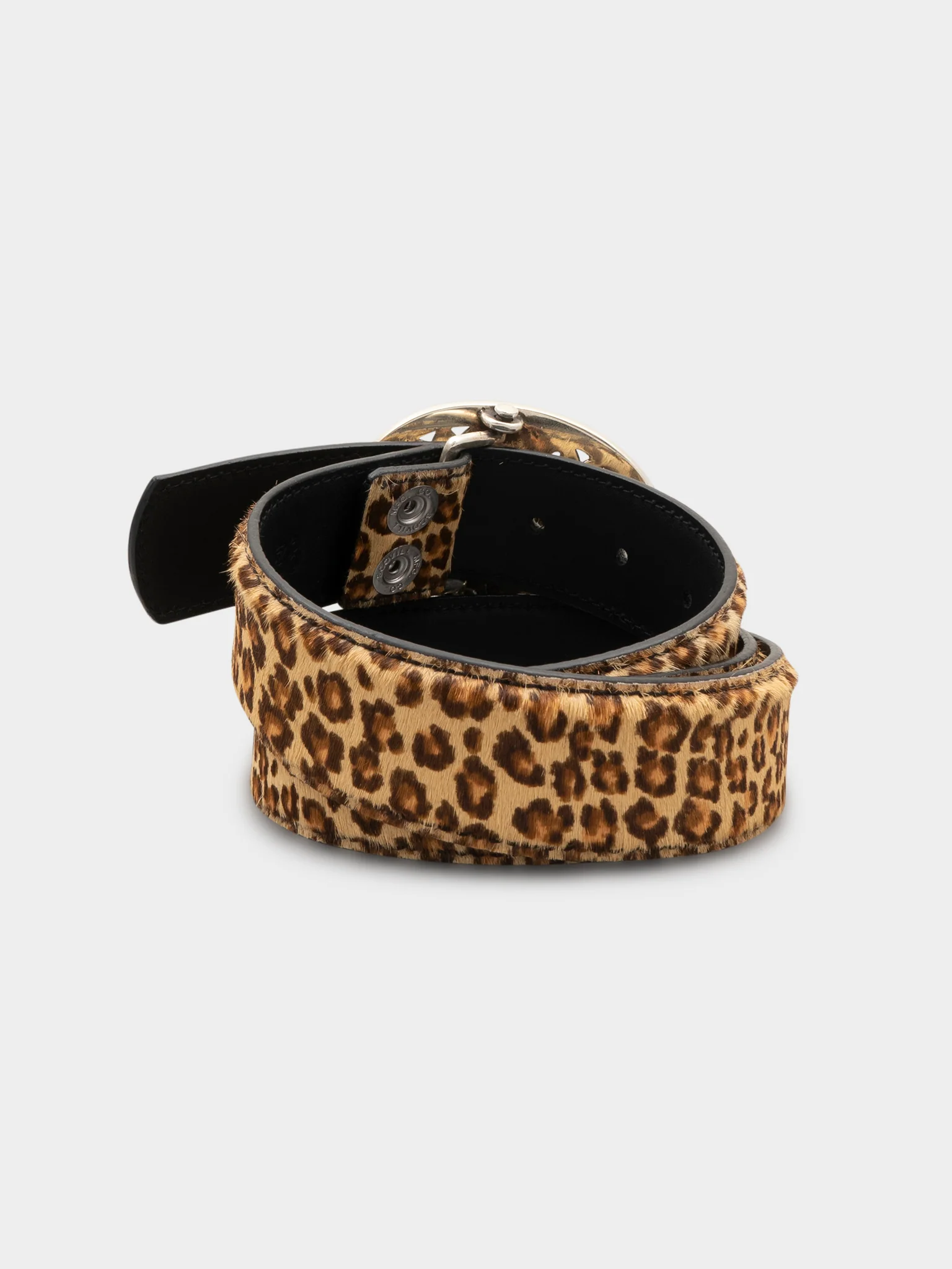 Cheetah Fur Oval Cross Belt - Image 4