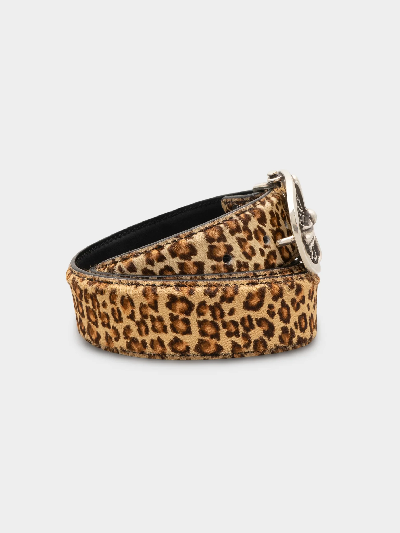 Cheetah Fur Oval Cross Belt - Image 5