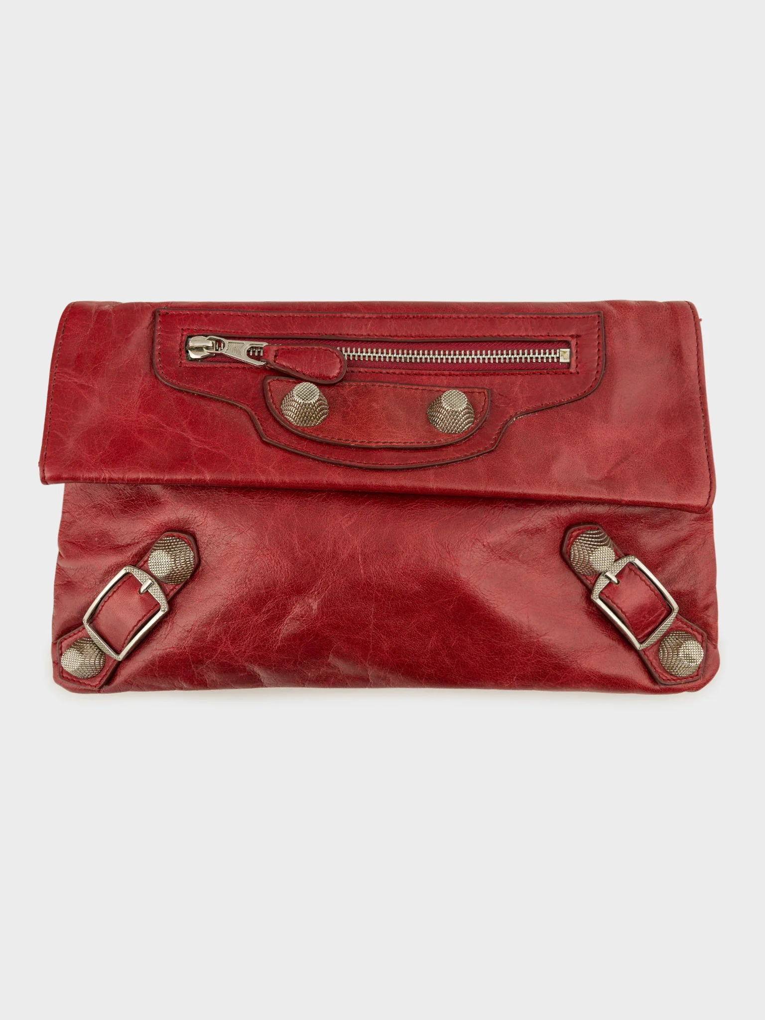 Red Leather Motocross City Pouch