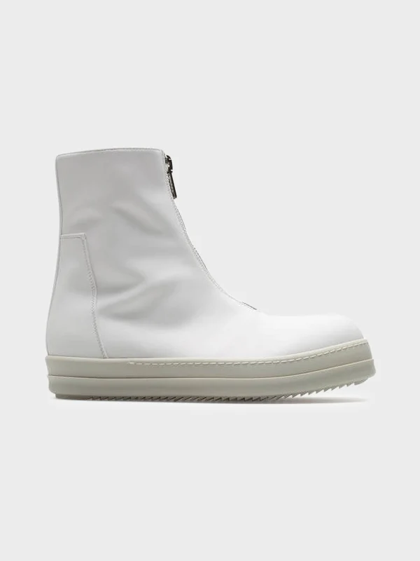 White Leather Zipper Ramones - Image 2