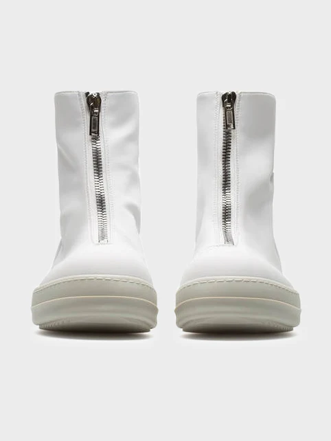 White Leather Zipper Ramones - Image 3