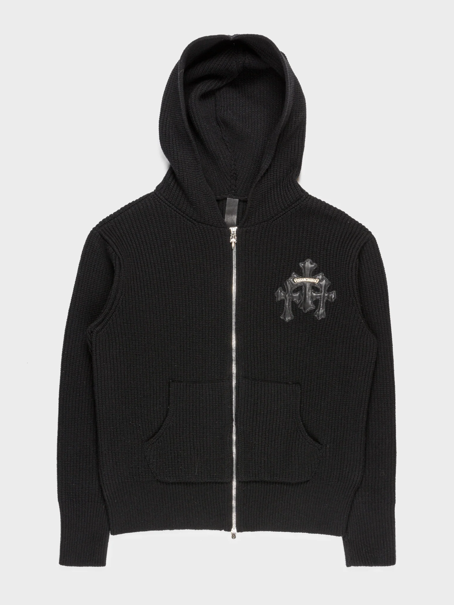 Cross Patch Knit Hoodie