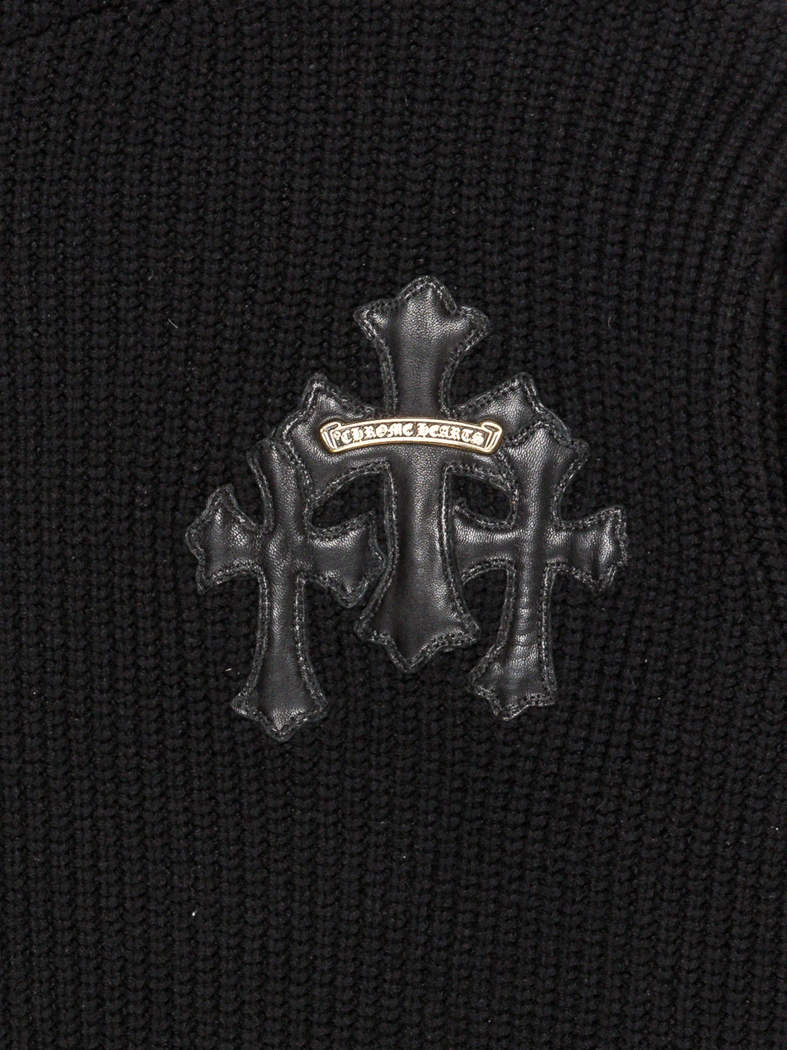 Cross Patch Knit Hoodie - Image 2