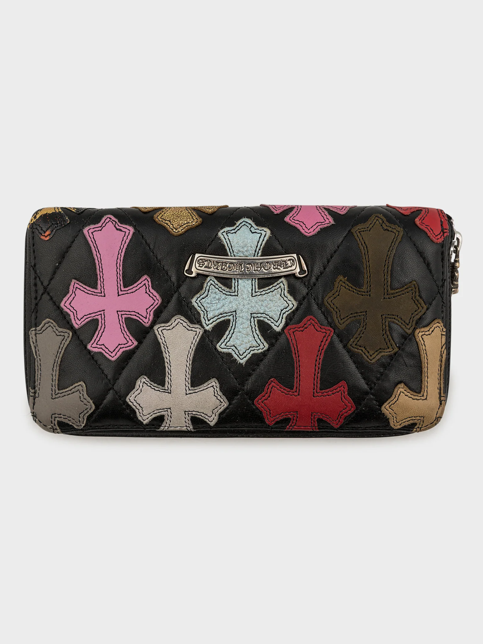 Multi-Color Patch Zip Wallet