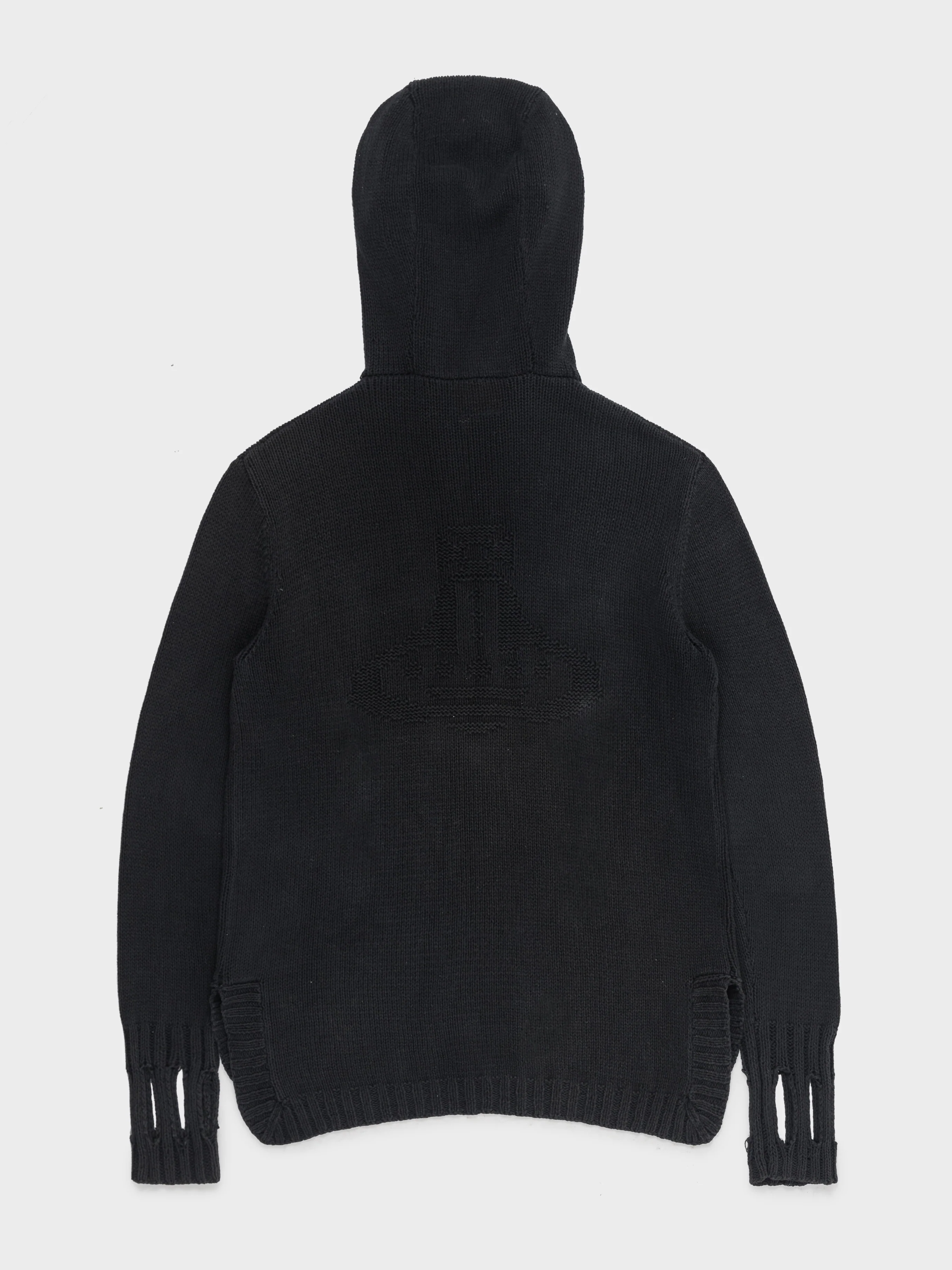 Cut-Out Knit Hoodie - Image 3