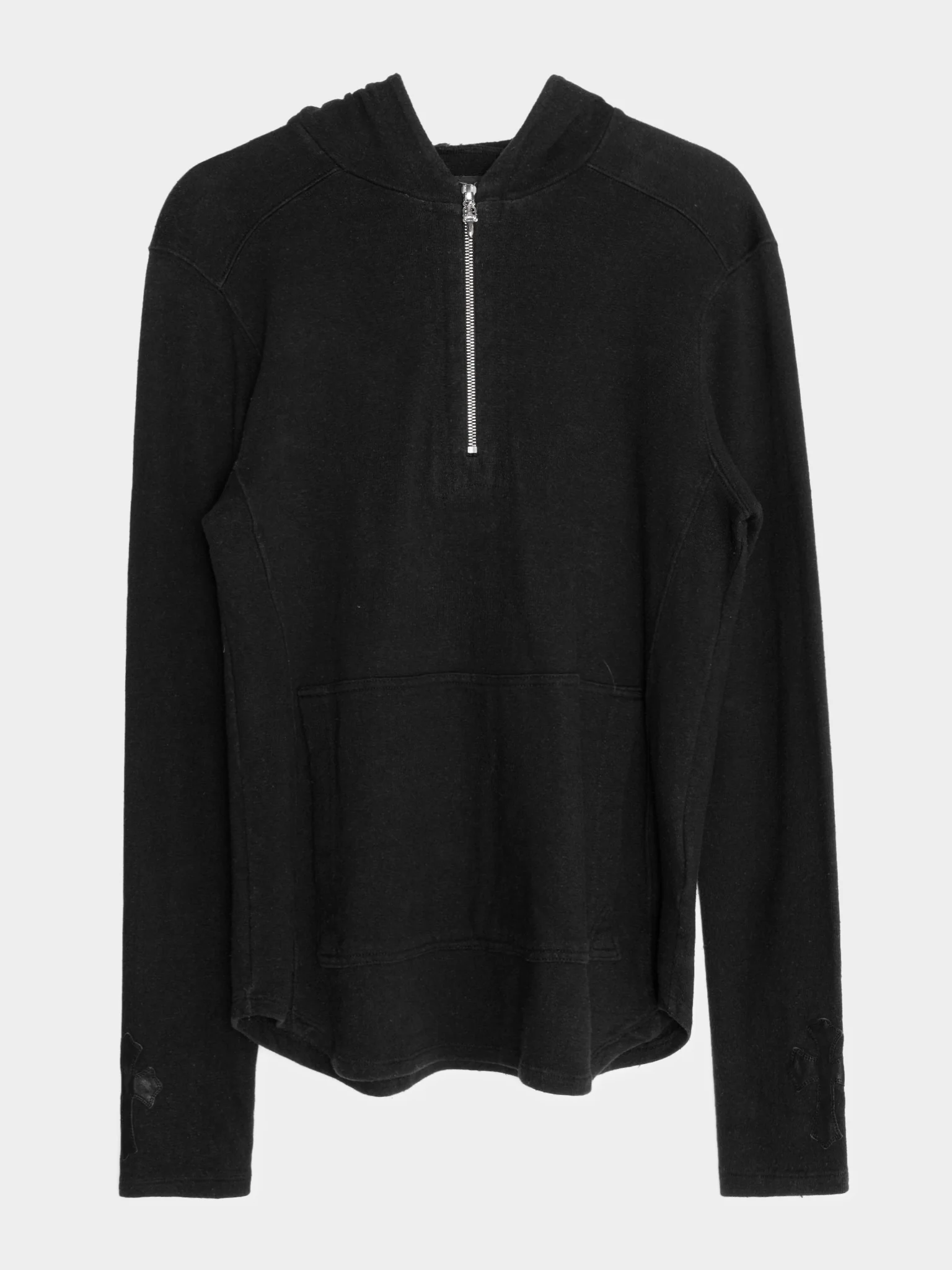 Patched Dagger Half Zip Hoodie