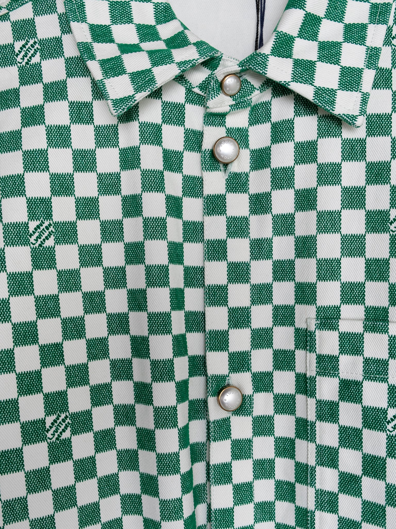 Fuzzy Damier Print Jacket - Image 3