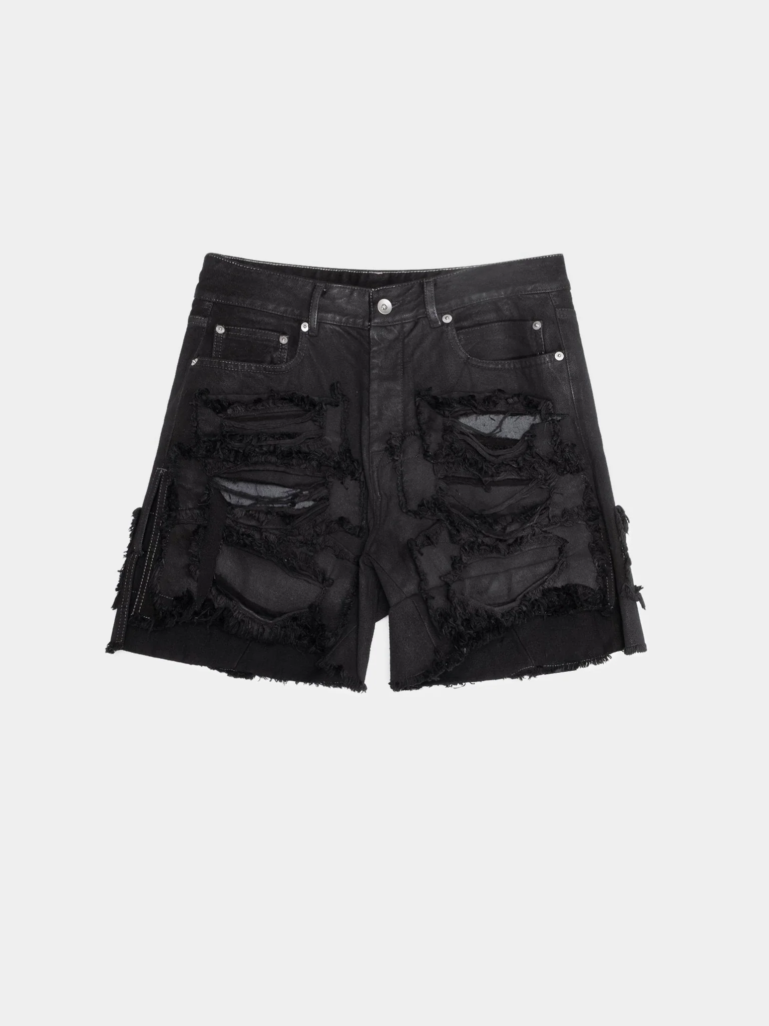 'Phlegathon' Destroyed Trucker Jean Shorts