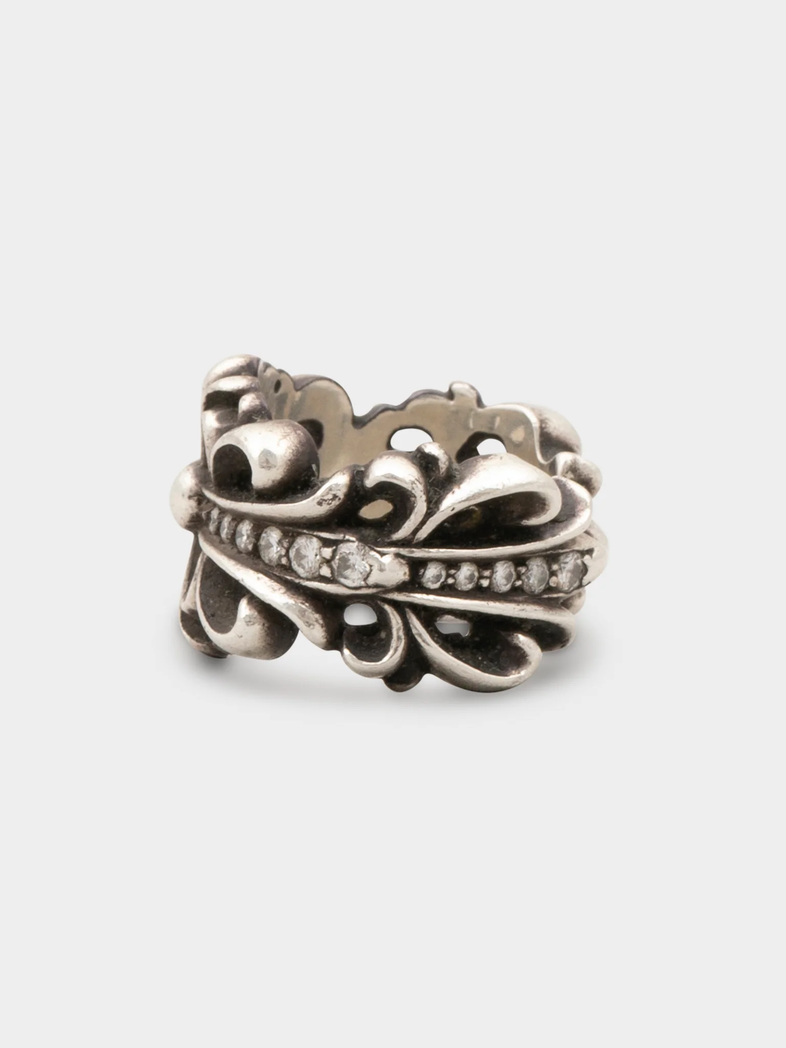 Diamond Double Floral Ring - Image 6