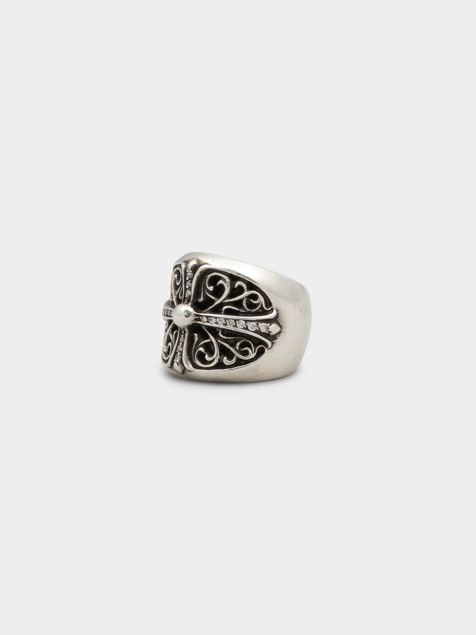 Diamond Oval Cross Ring - Image 2
