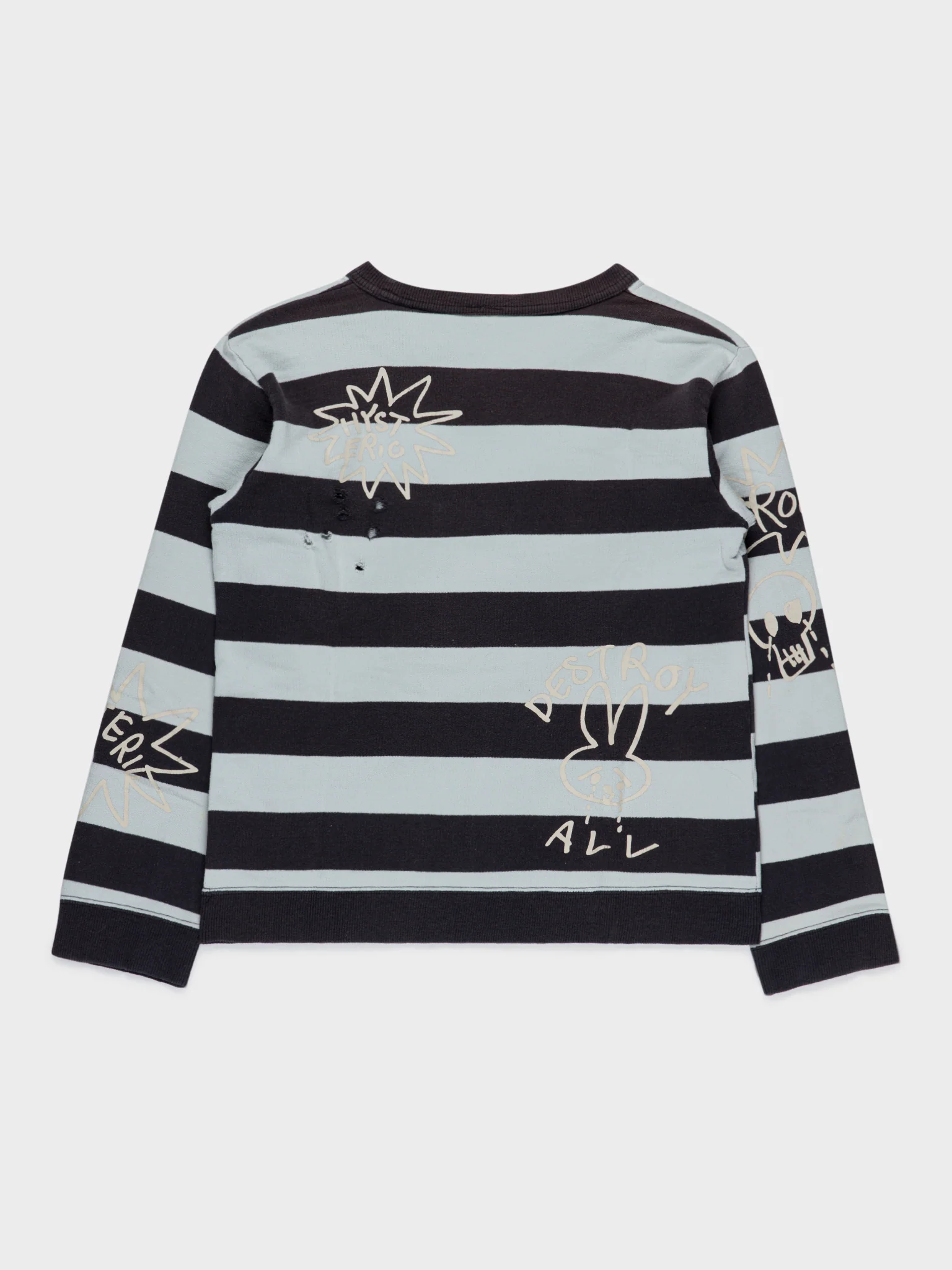 Distressed Striped Long Sleeve T-Shirt - Image 3