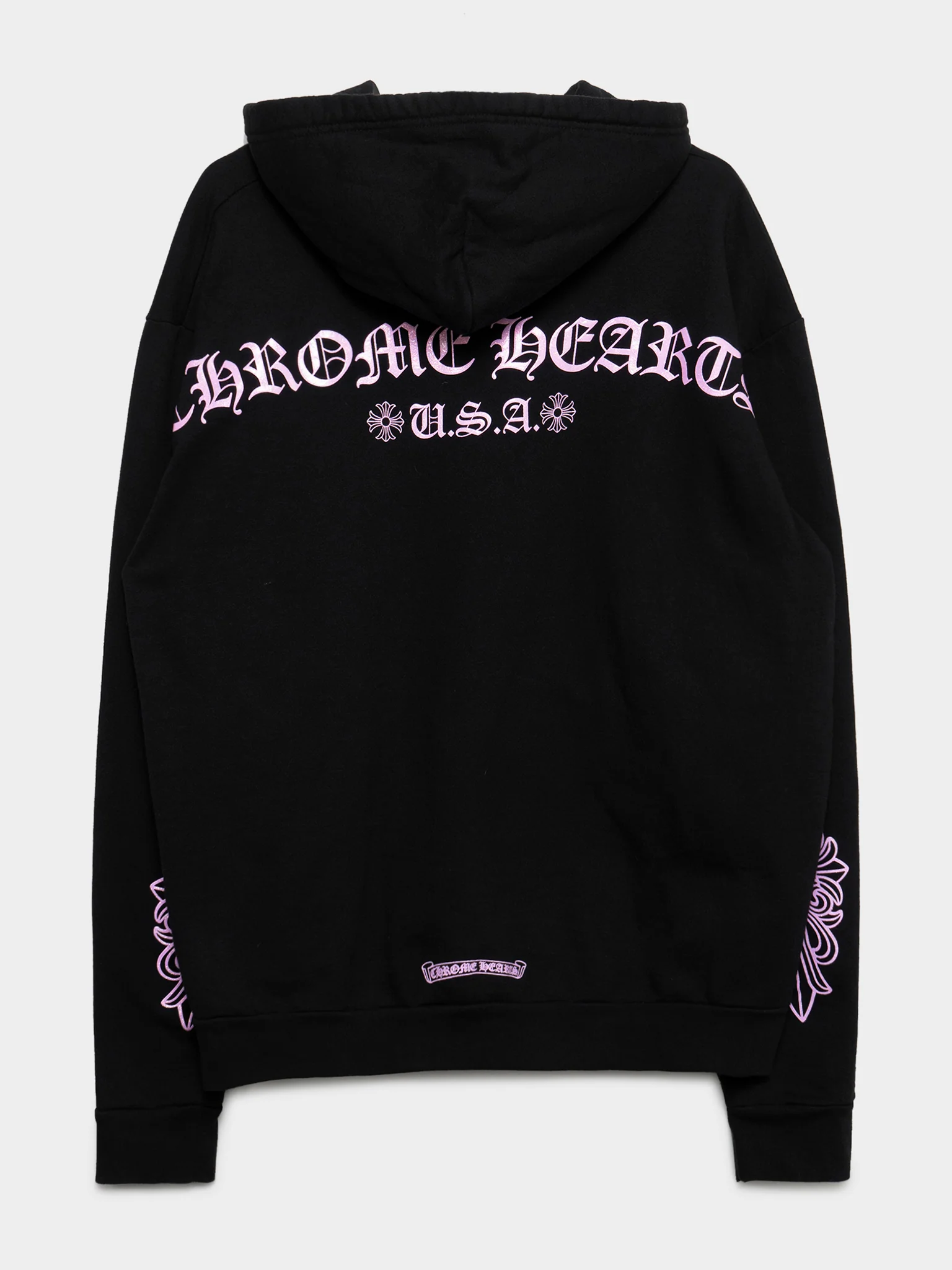 F&F Pink Glitter Floral Cross Hoodie