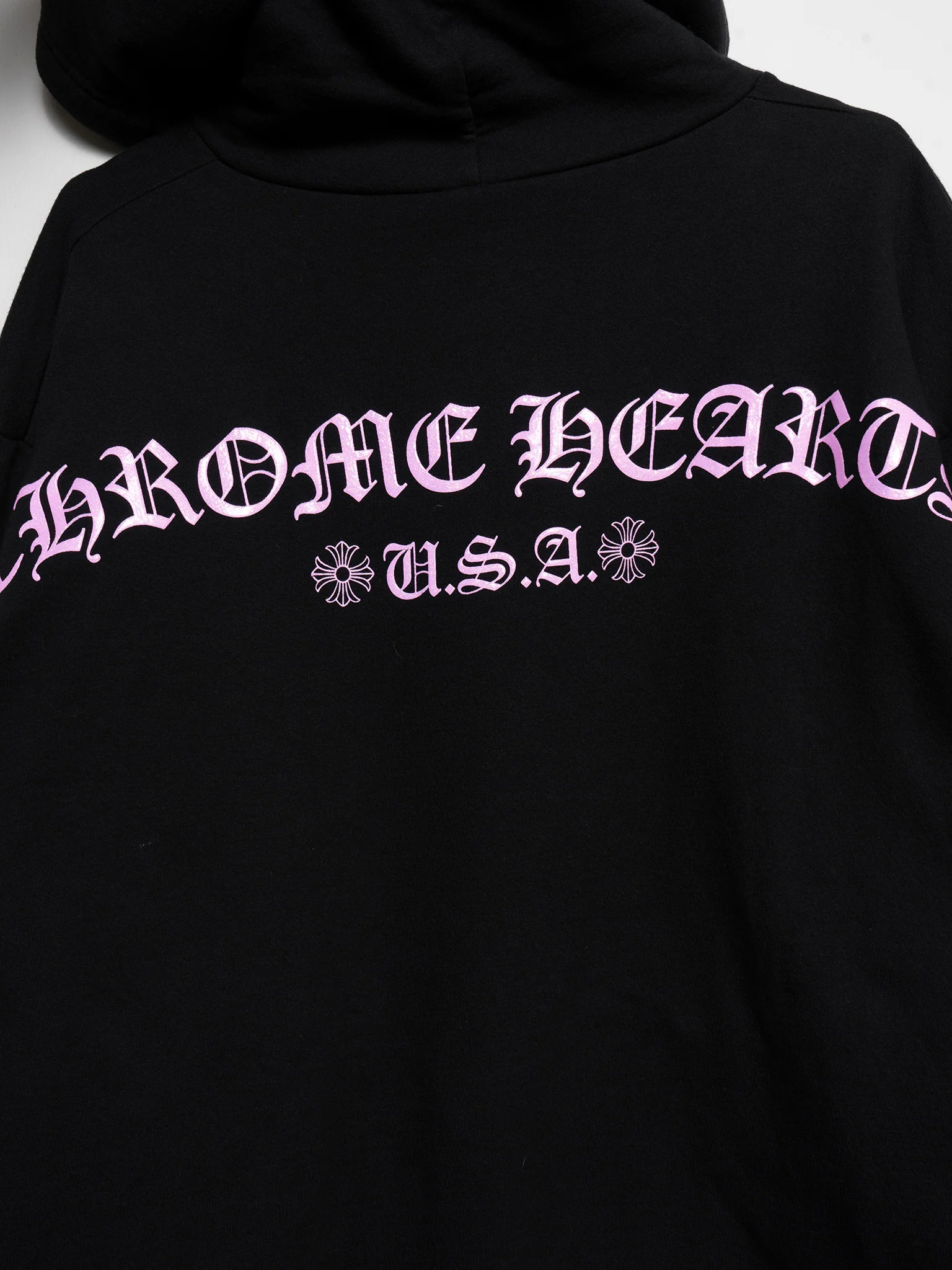 F&F Pink Glitter Floral Cross Hoodie - Image 4