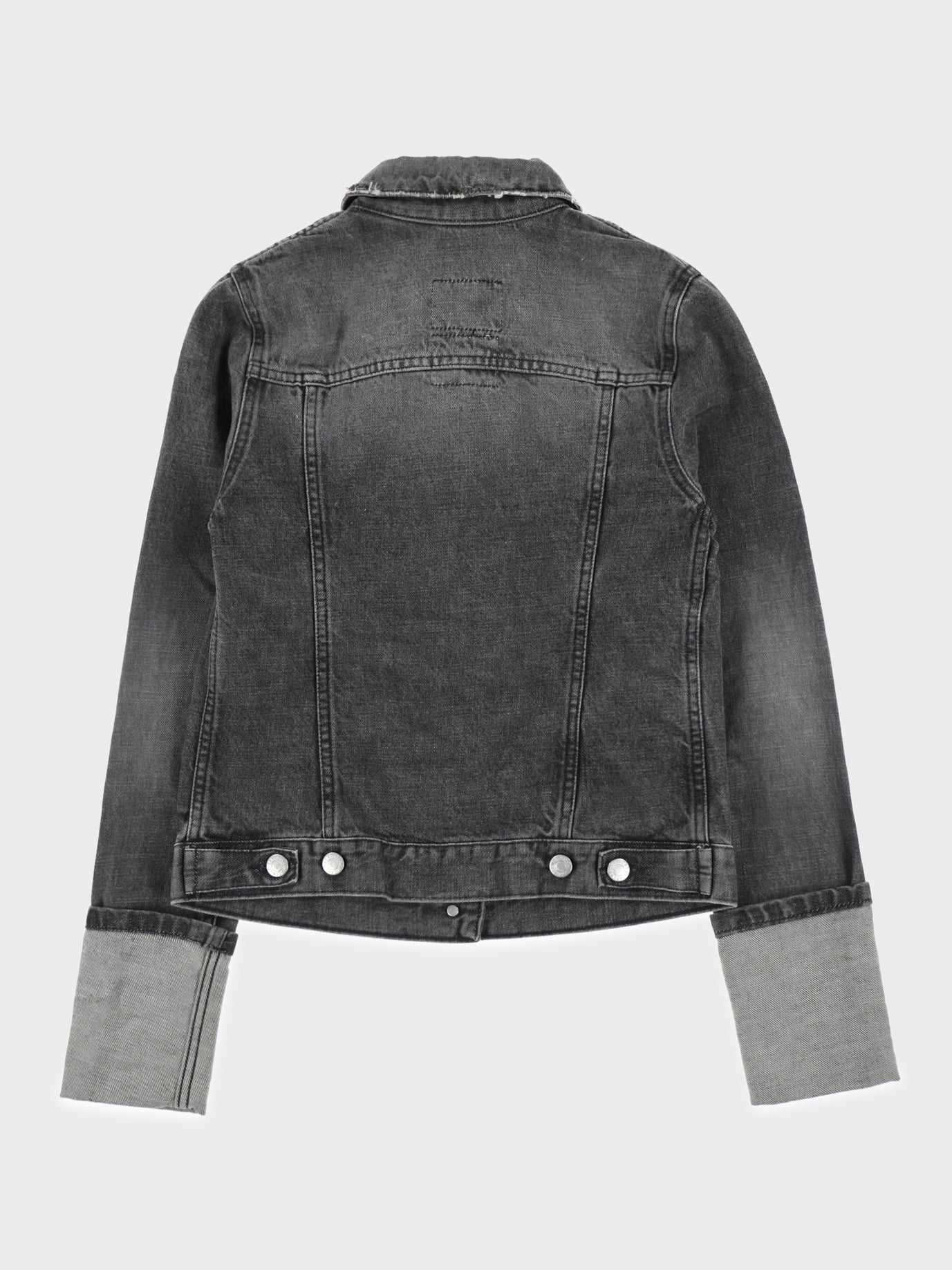 Faded Black Denim Jacket - Image 2
