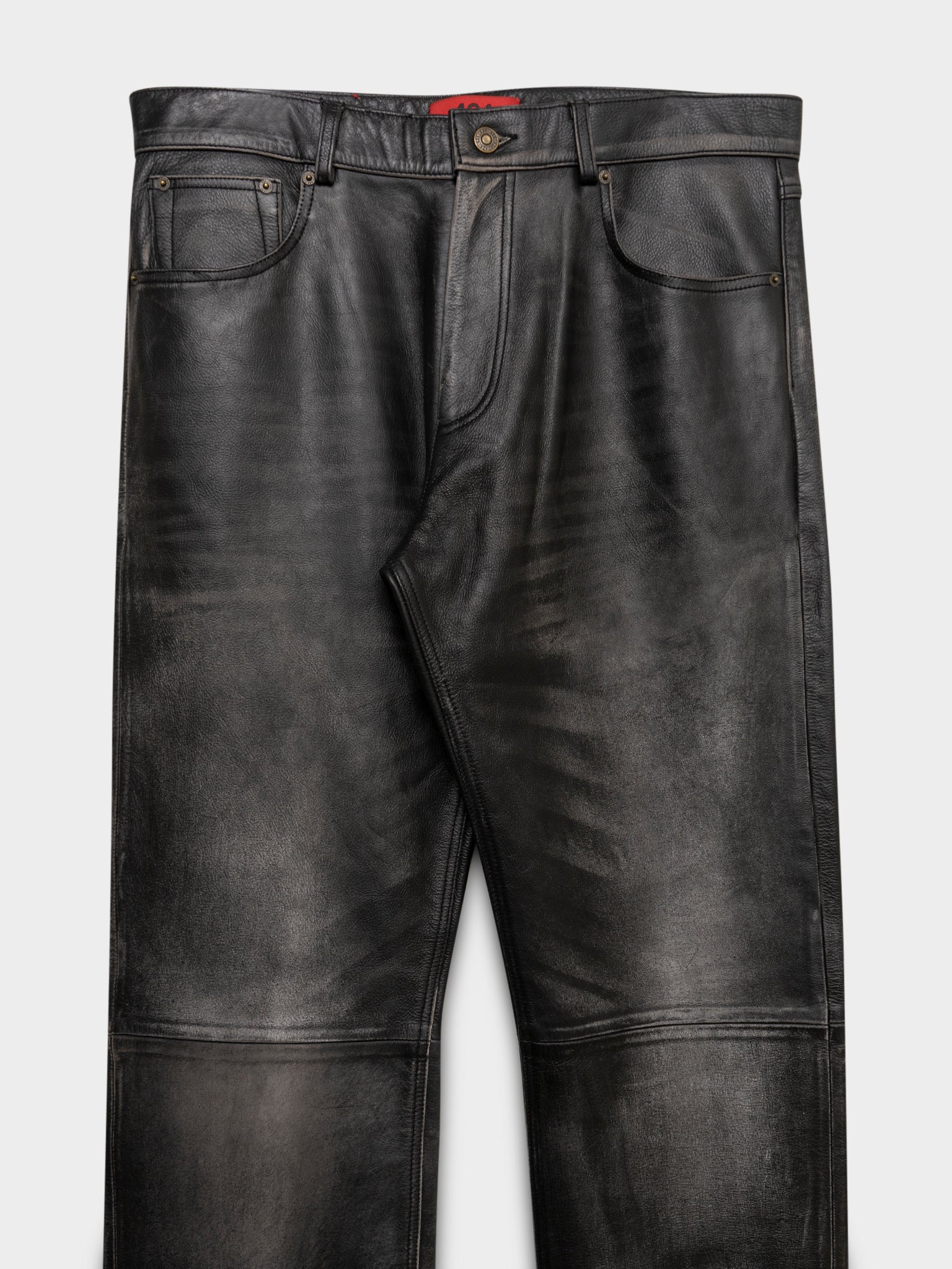 Faded Heavy Leather Pants - Image 2