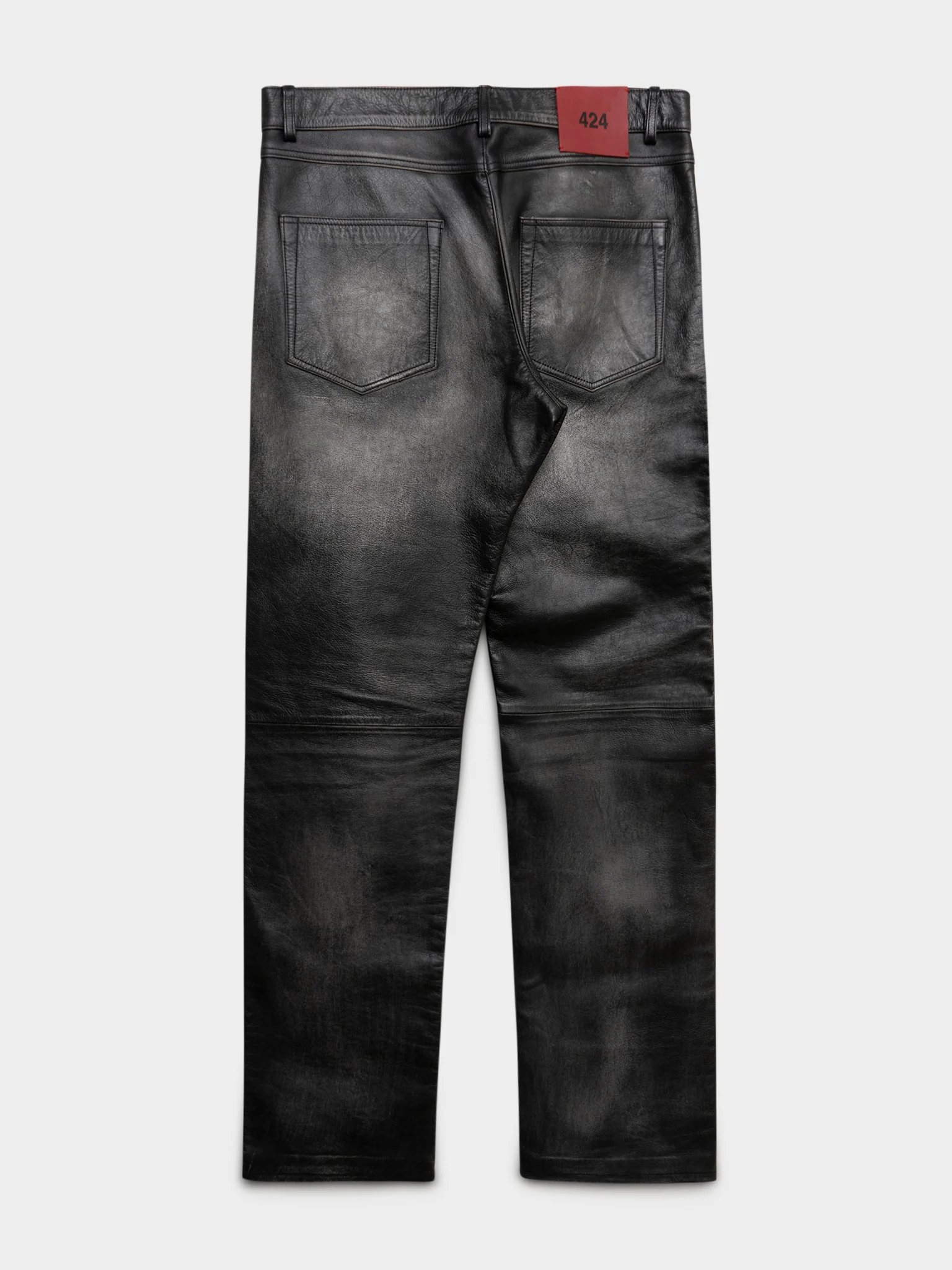 Faded Heavy Leather Pants - Image 3