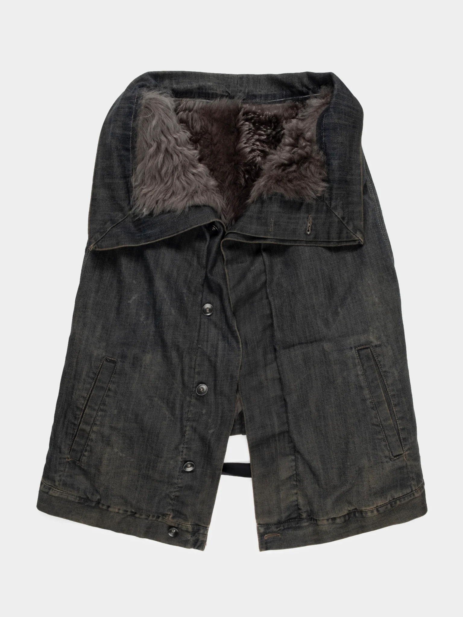 Fur-lined Denim Vest - Image 2