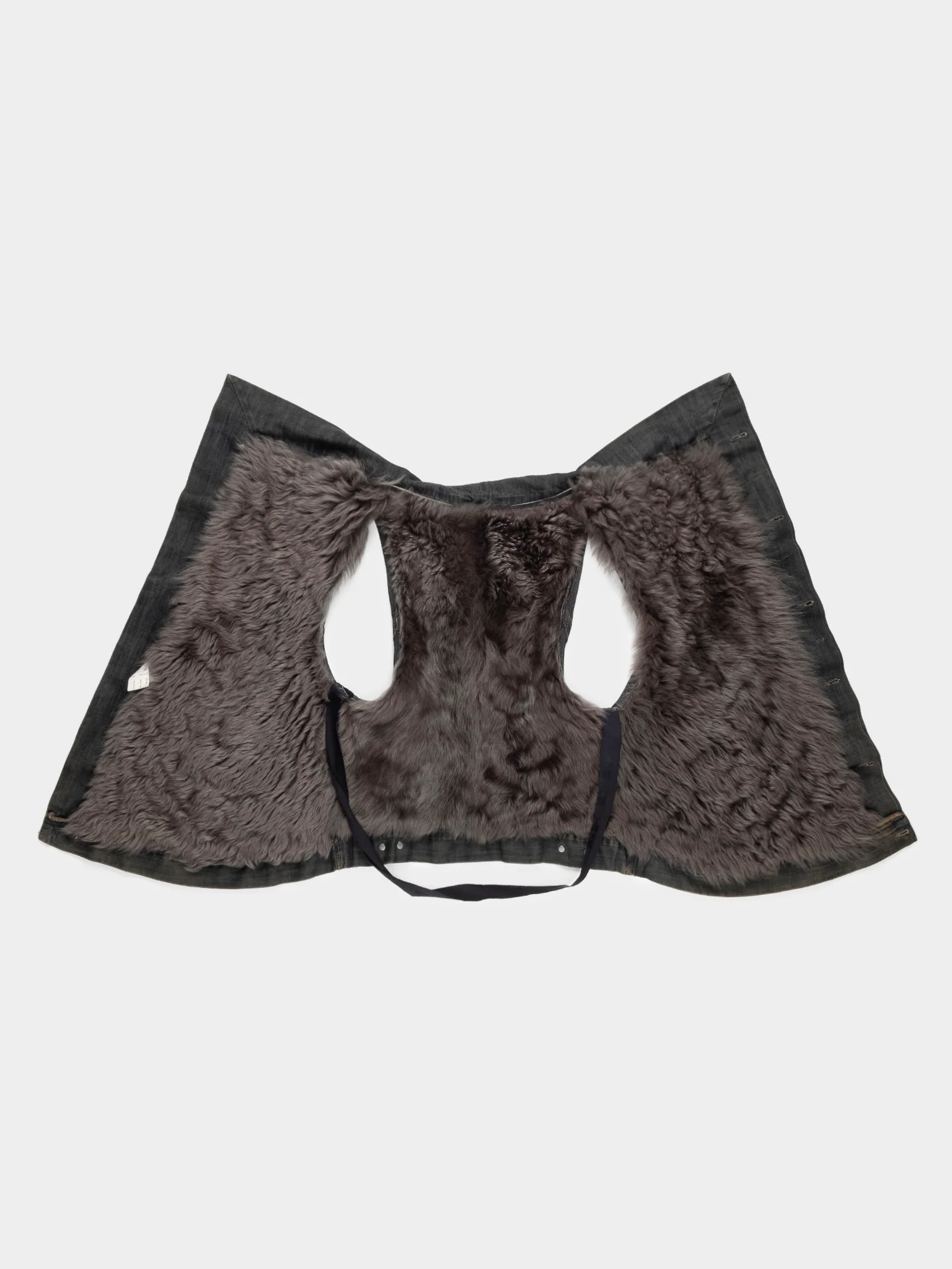 Fur-lined Denim Vest - Image 3