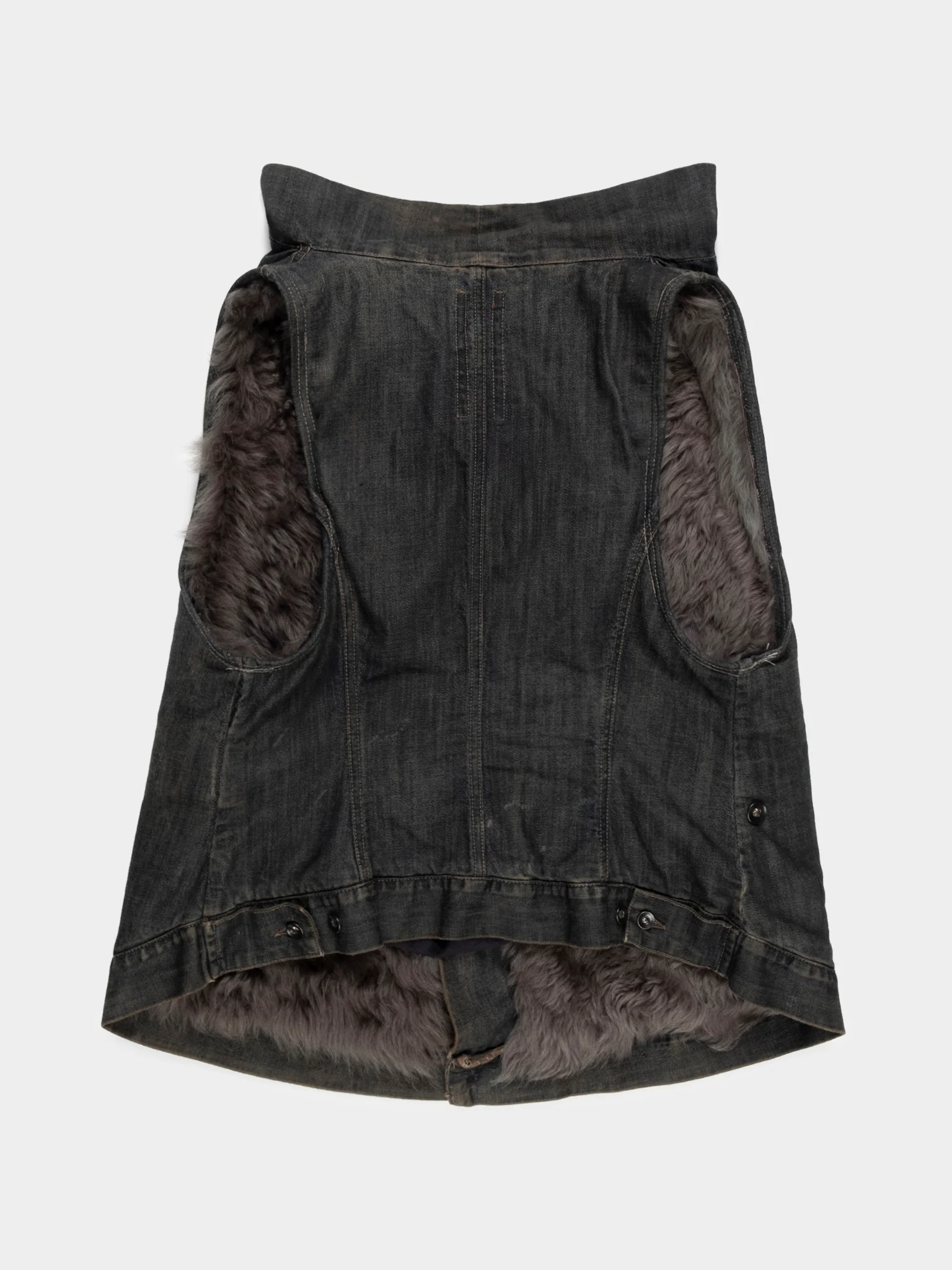 Fur-lined Denim Vest - Image 4
