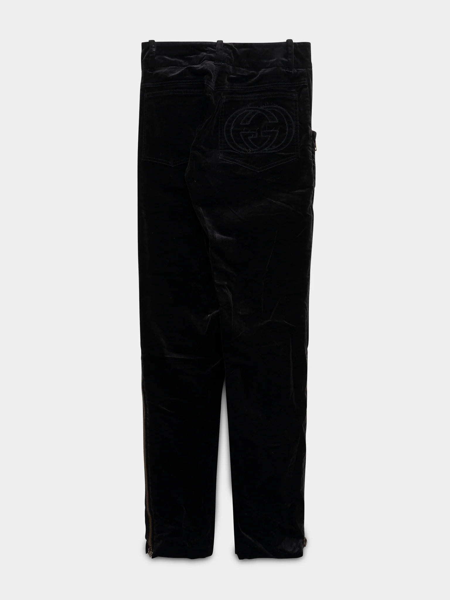 FW03 Tom Ford Velvet Zipper Pants - Image 2