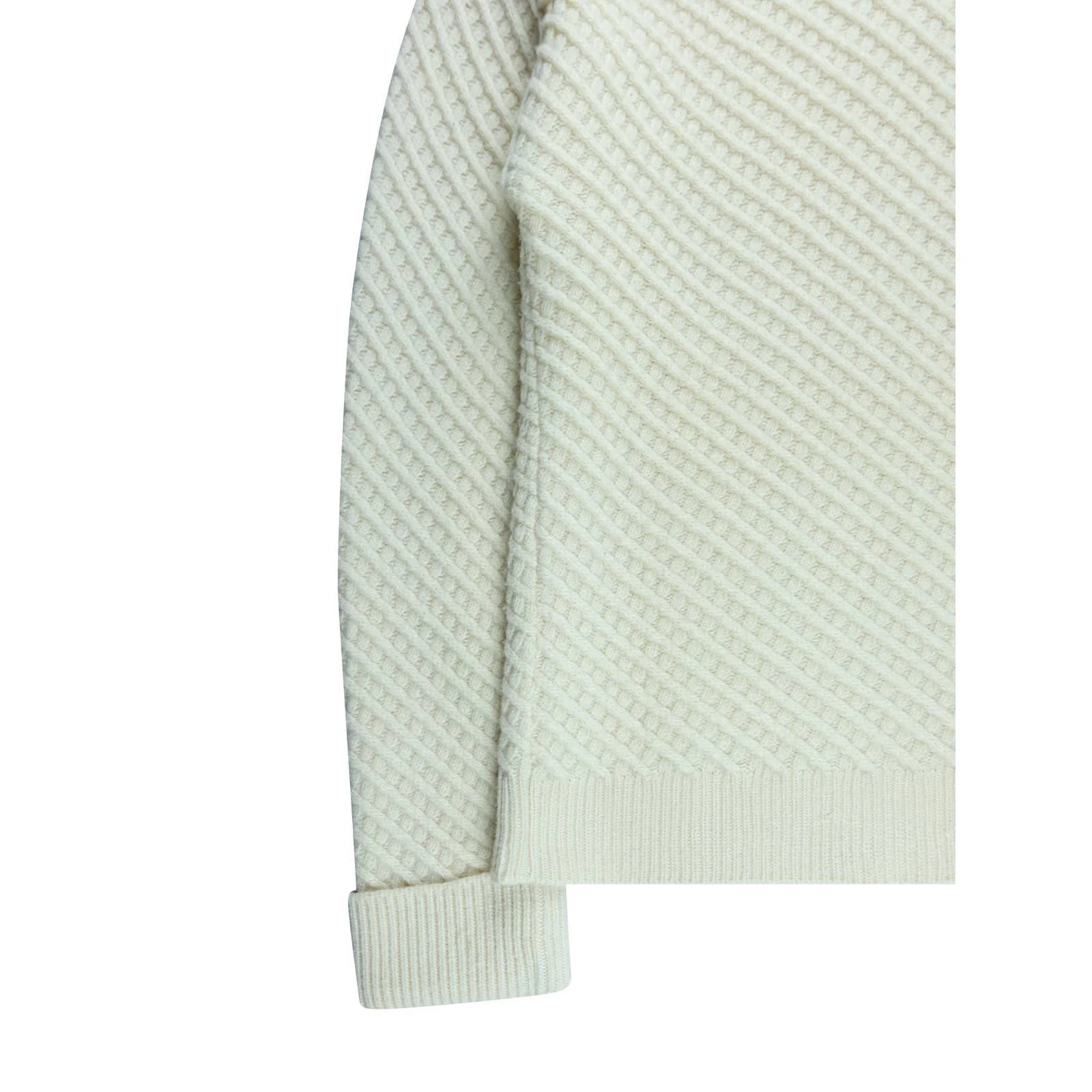 Oversized Cream Cable Knit Sweater - Image 3