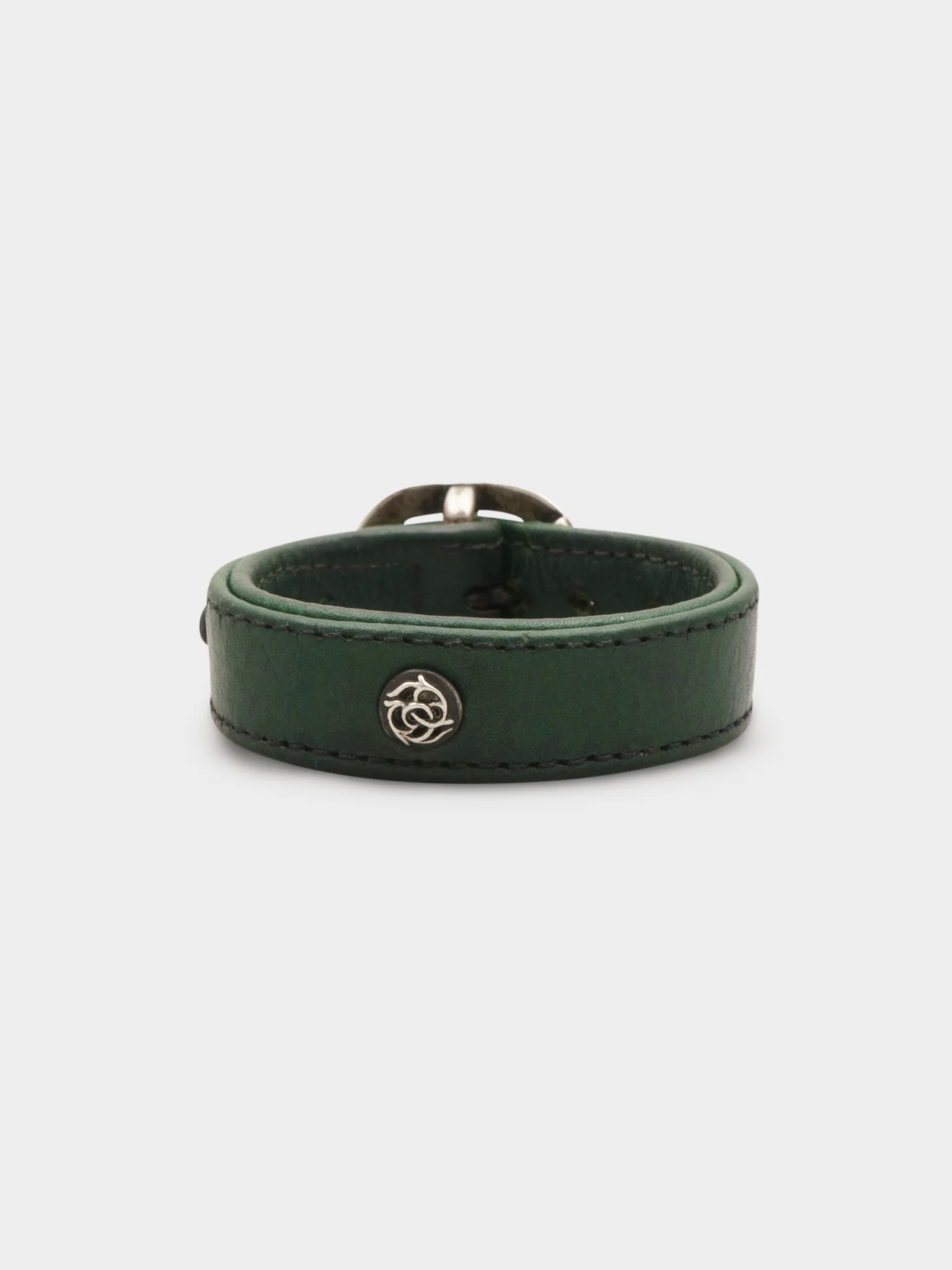 Green Leather Gunslinger Bracelet - Image 4