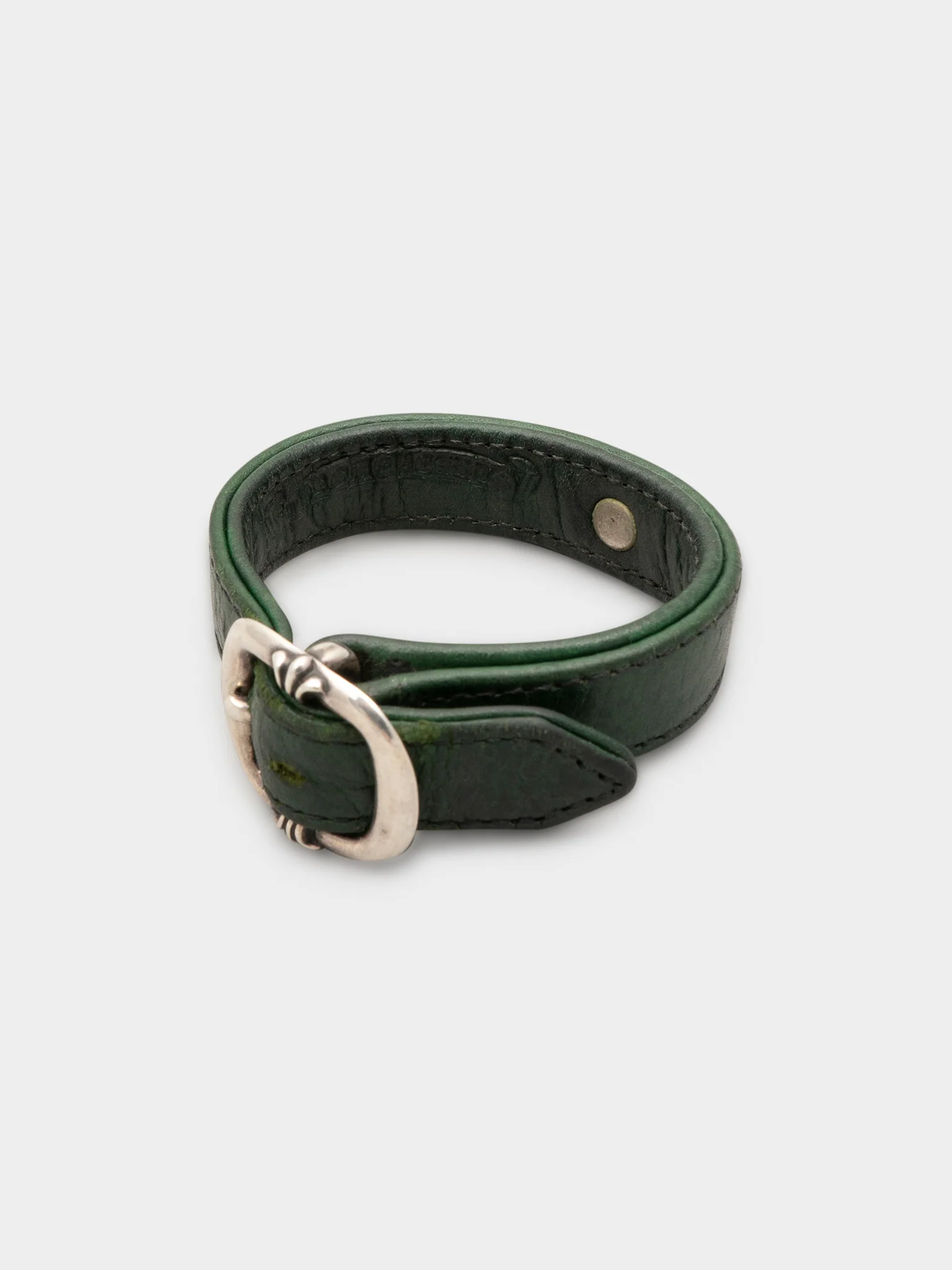 Green Leather Gunslinger Bracelet - Image 6