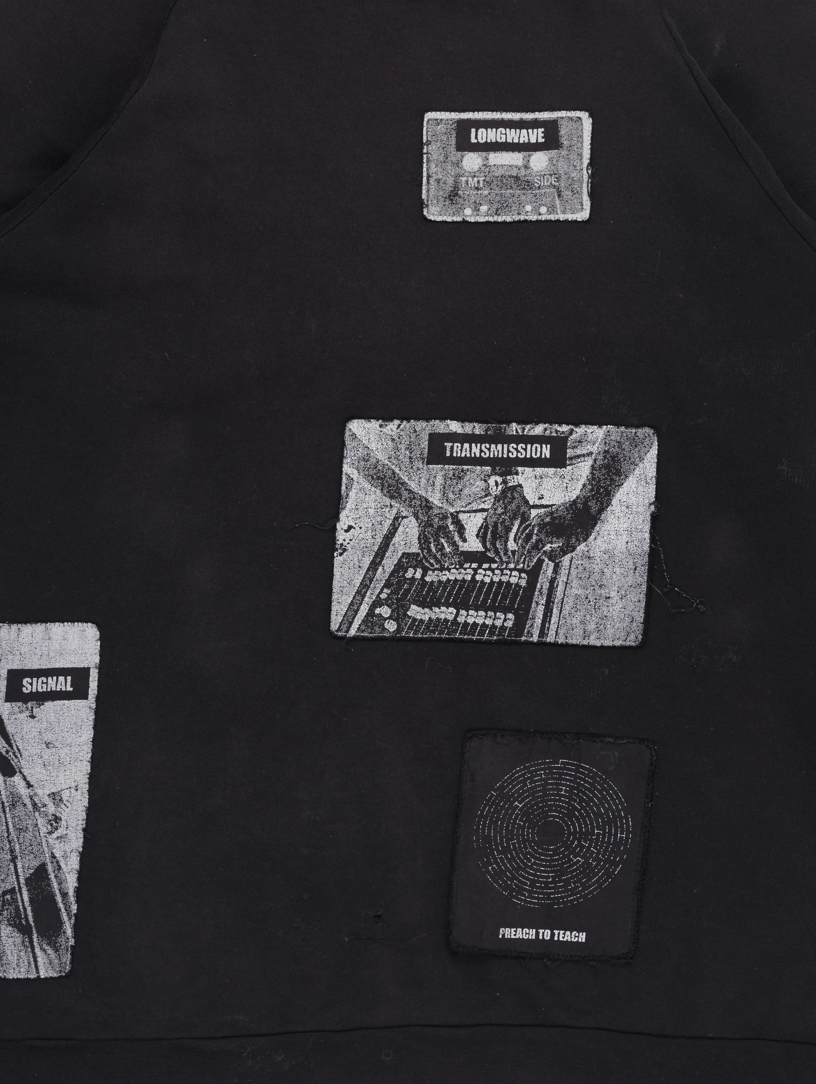 'History of the World' Avant-garde Patched Crewneck - Image 2