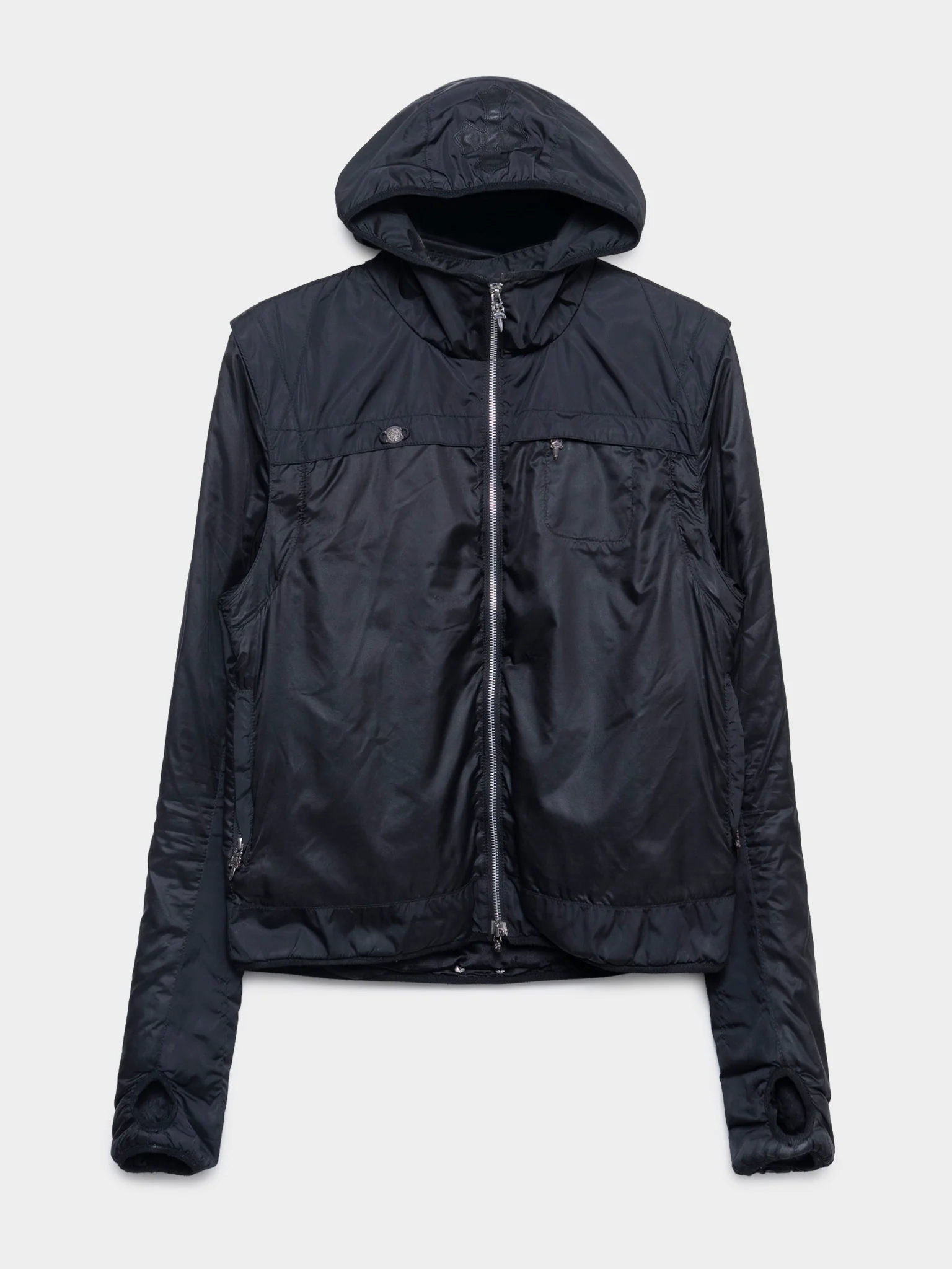 Patched Hood Nylon Jacket