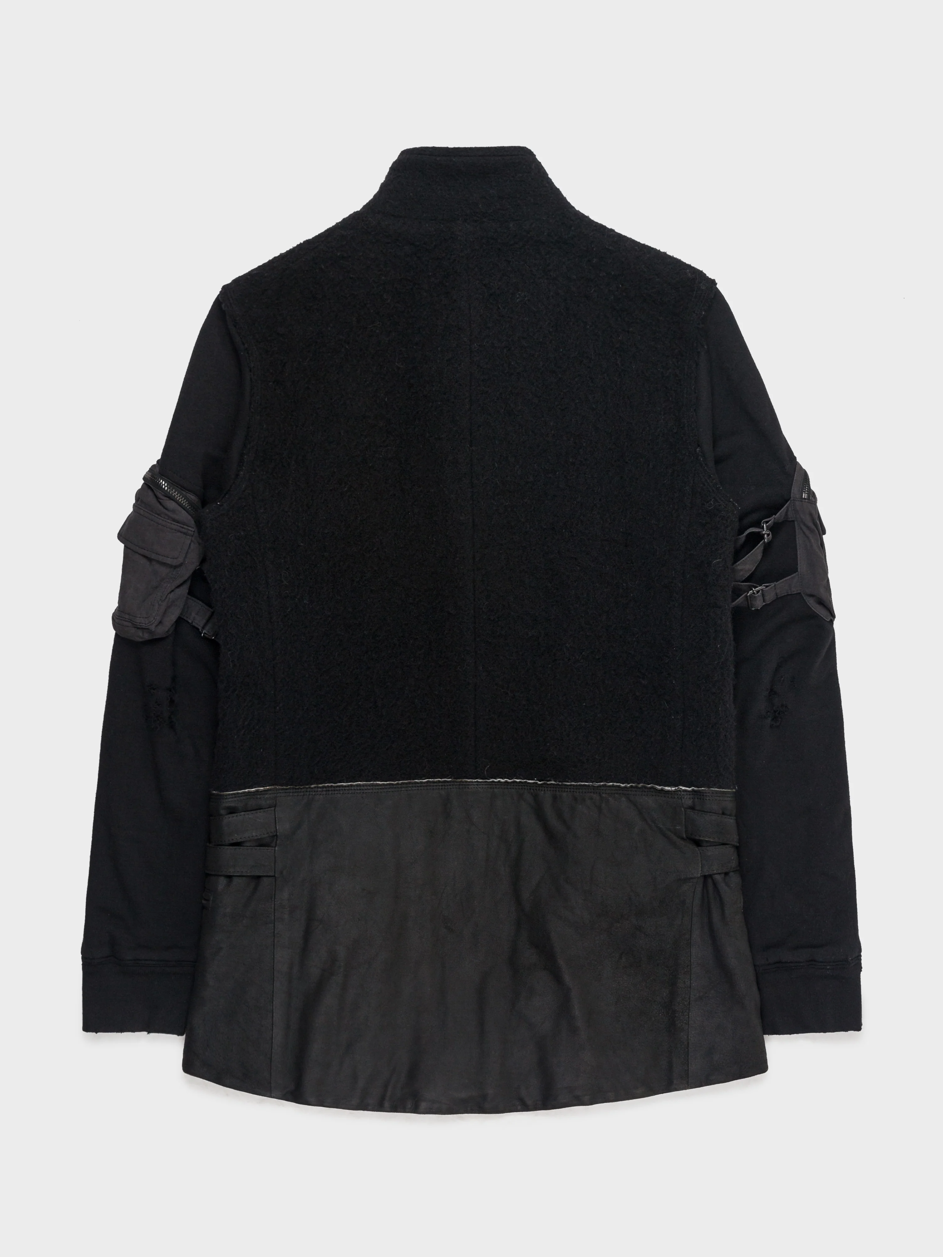 'The High Streets' Leather Hybrid Cargo Jacket - Image 3