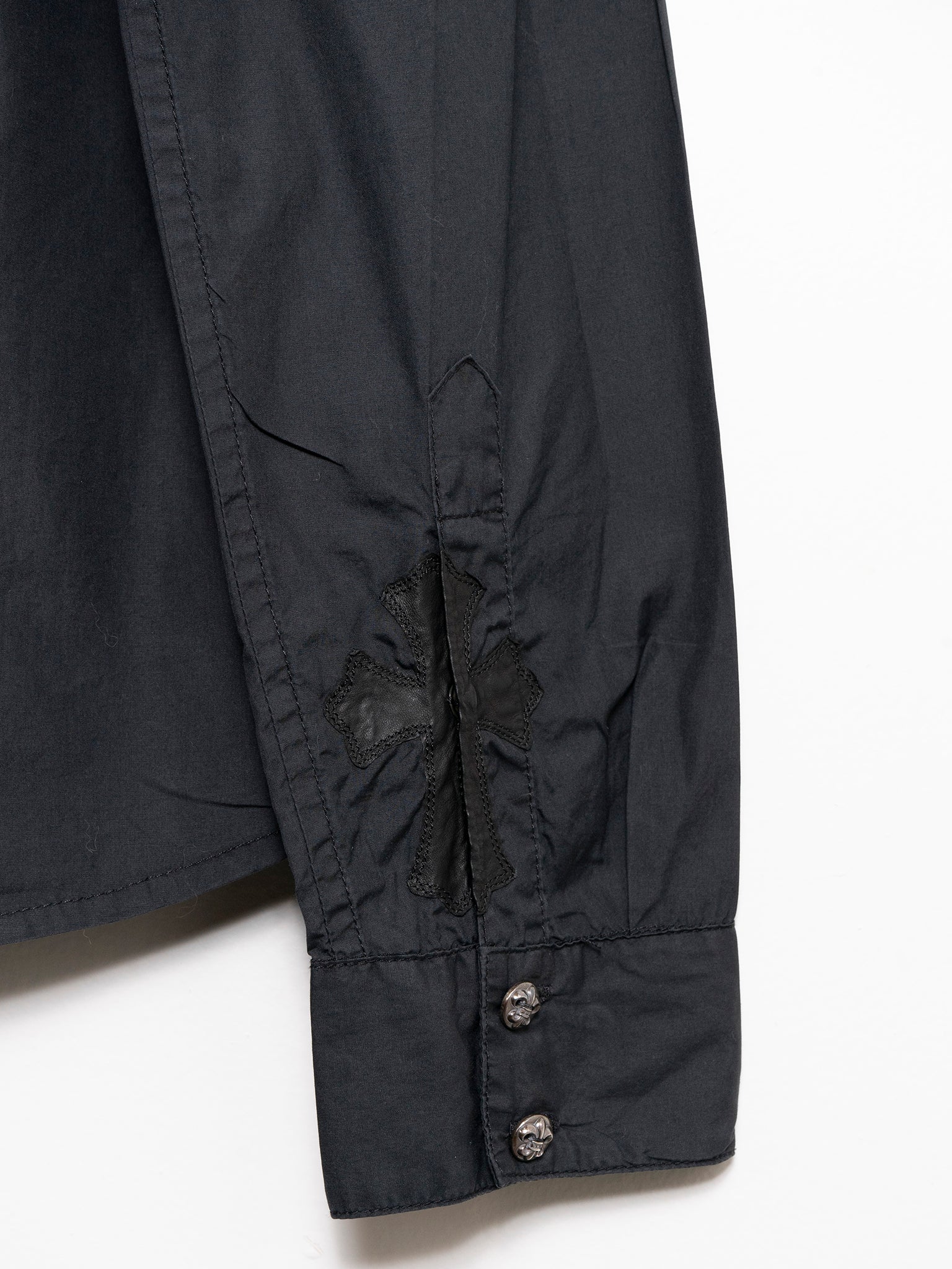 Leather Collar Button Down Shirt - Image 2