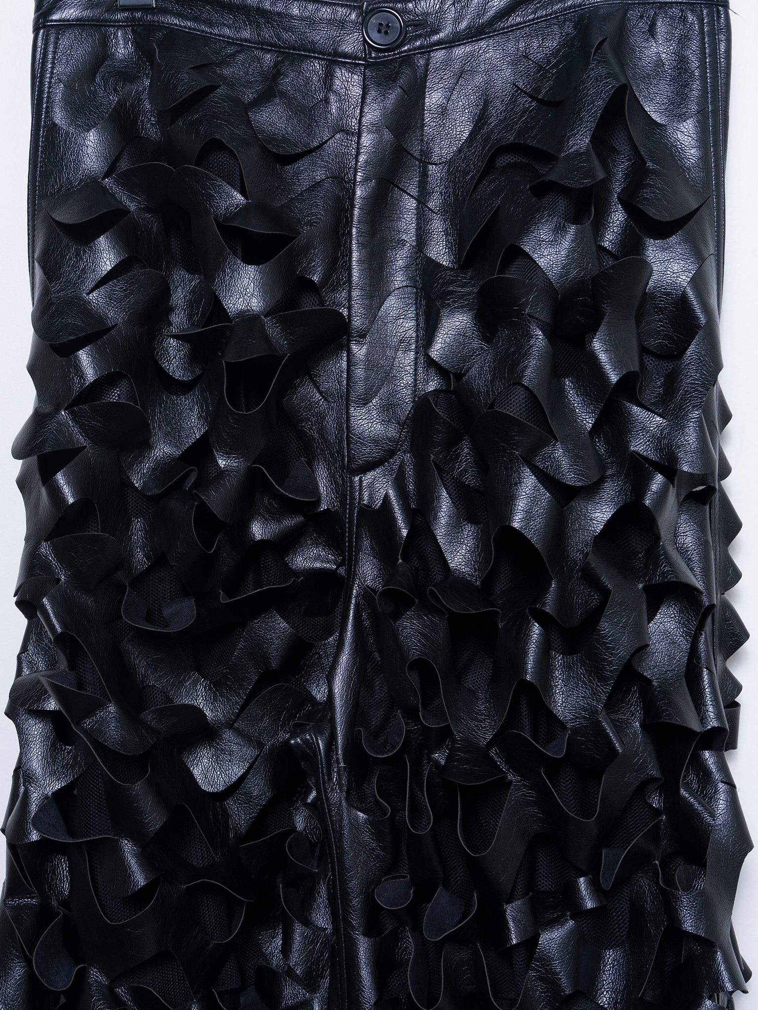 Laser Cut Wide Leg Leather Pants - Image 2