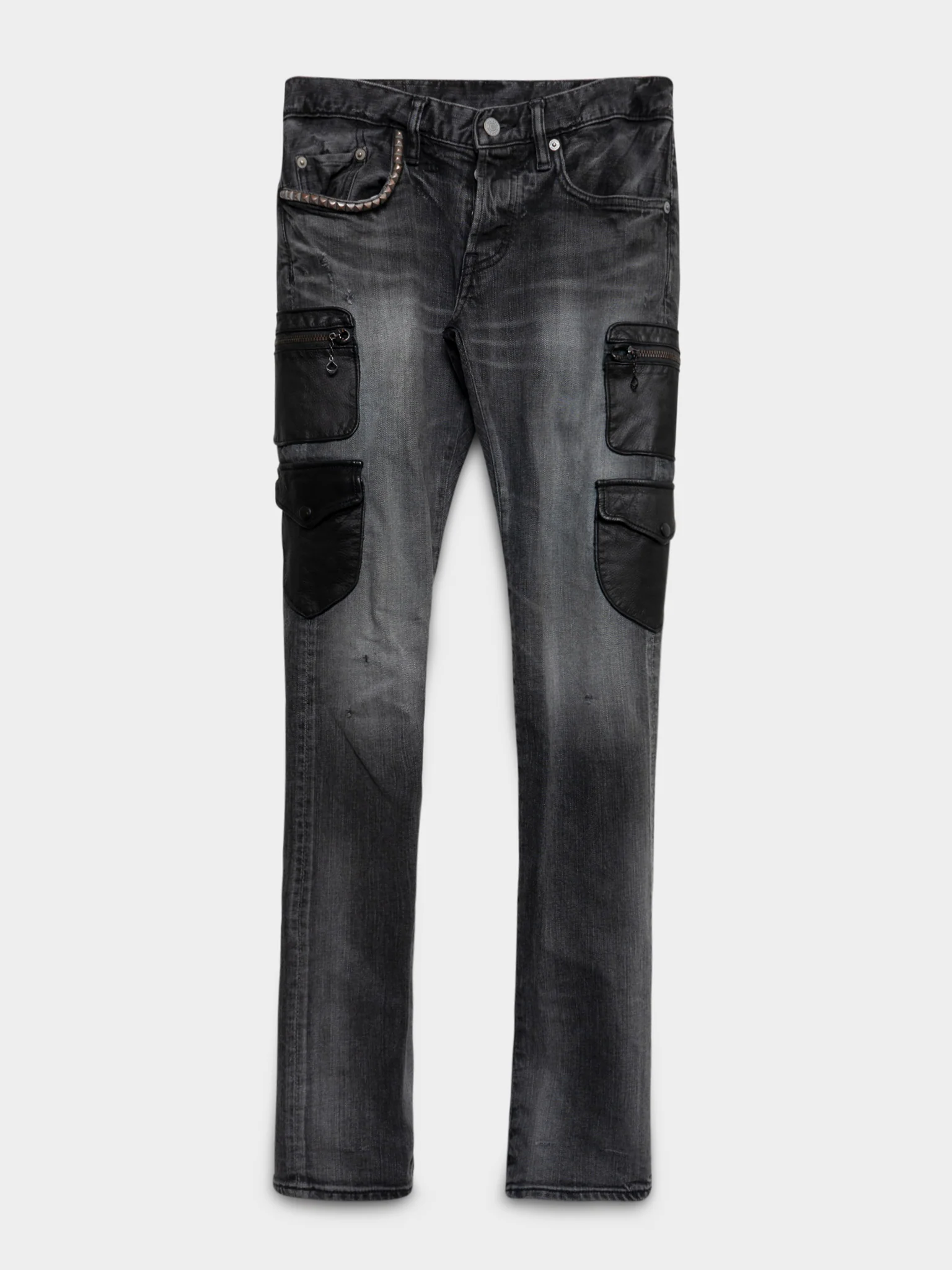 Leather Cargo Pocket Pants