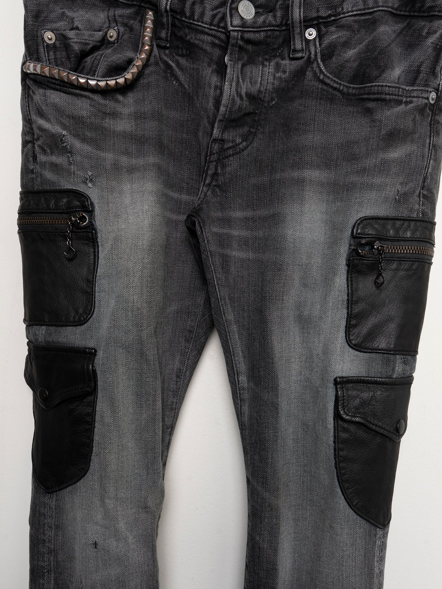 Leather Cargo Pocket Pants - Image 2