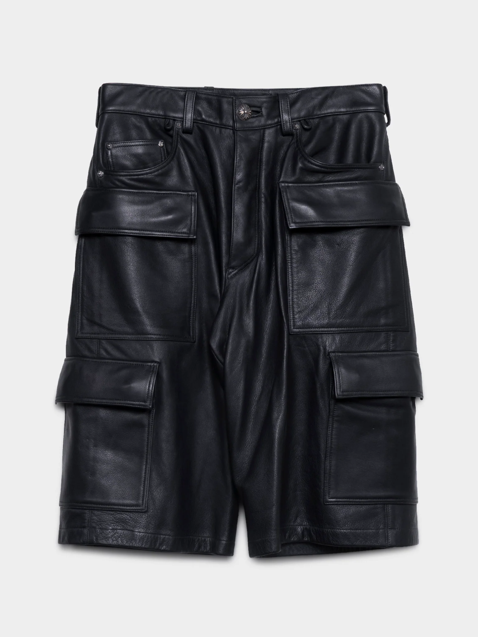 Leather Fatigue Cargo Shorts