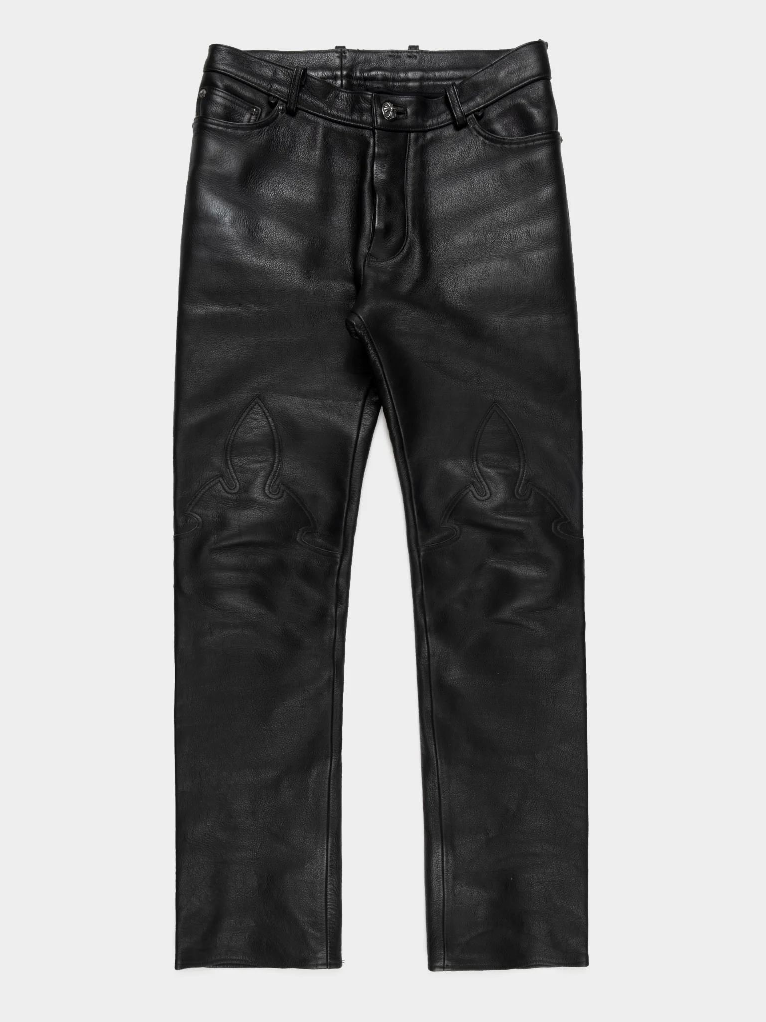 Leather Fleur Knee Trousers