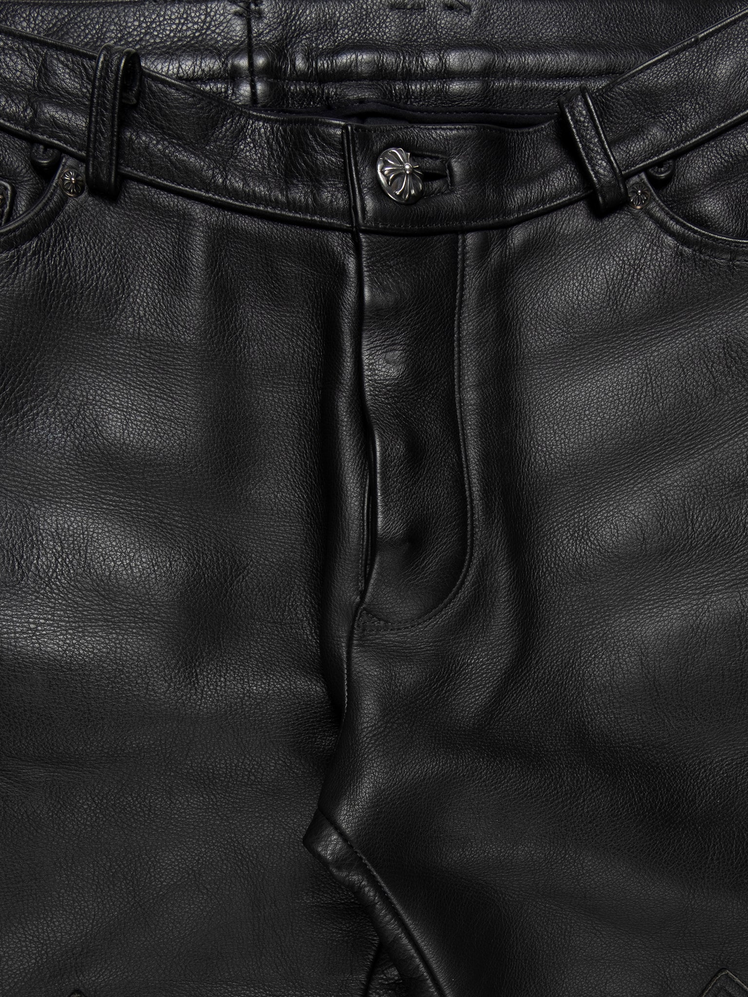 Leather Fleur Knee Trousers - Image 2