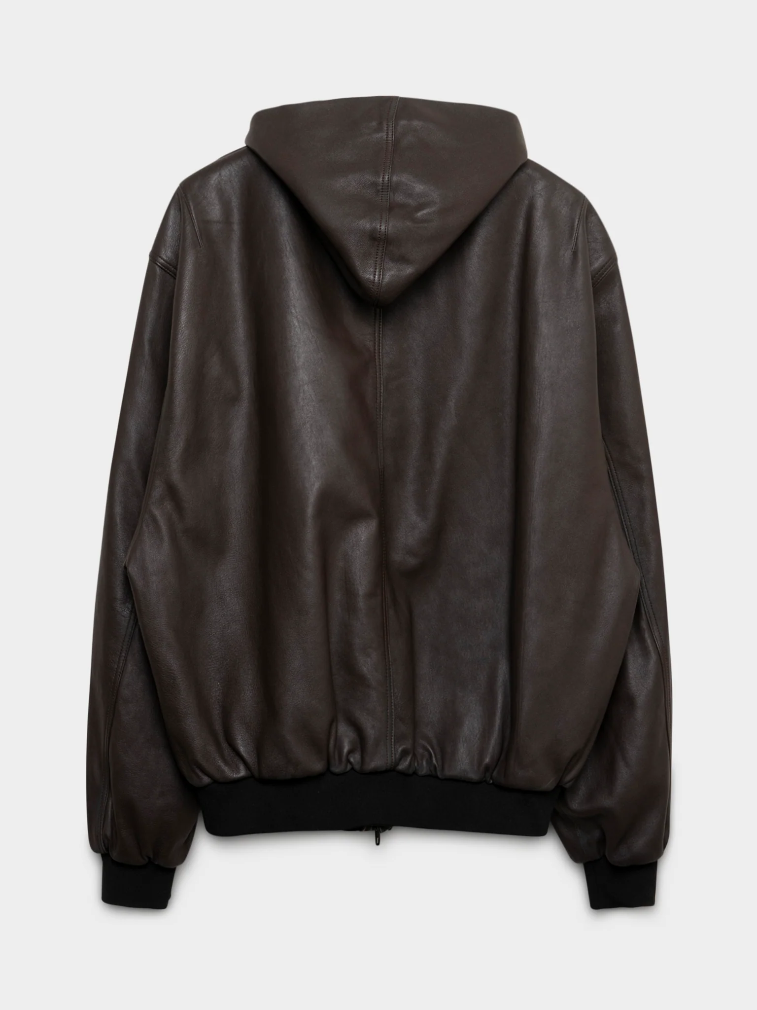 Leather Hooded Sporty B Jacket - Image 3