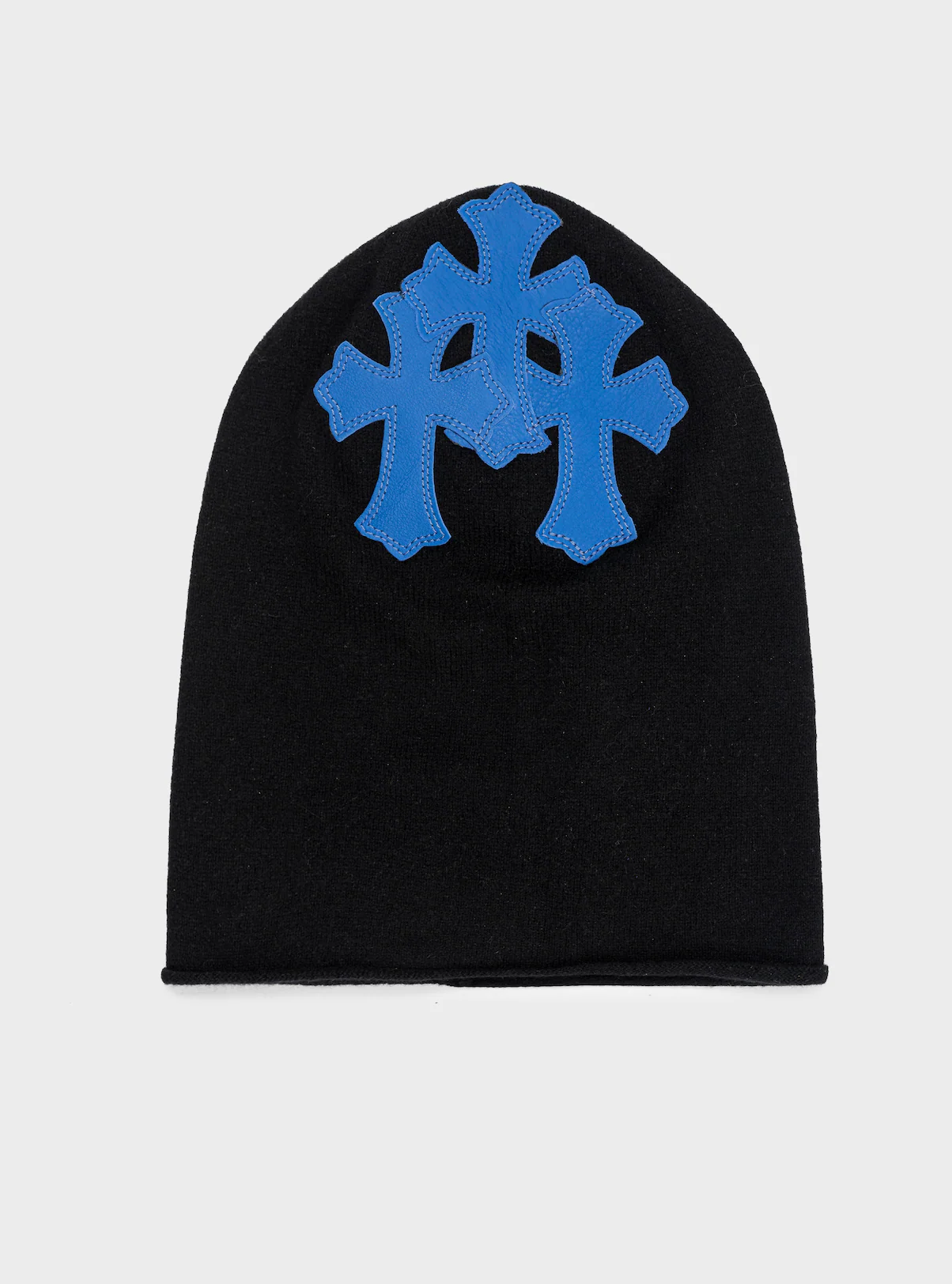 Cashmere Leather Patch Beanie